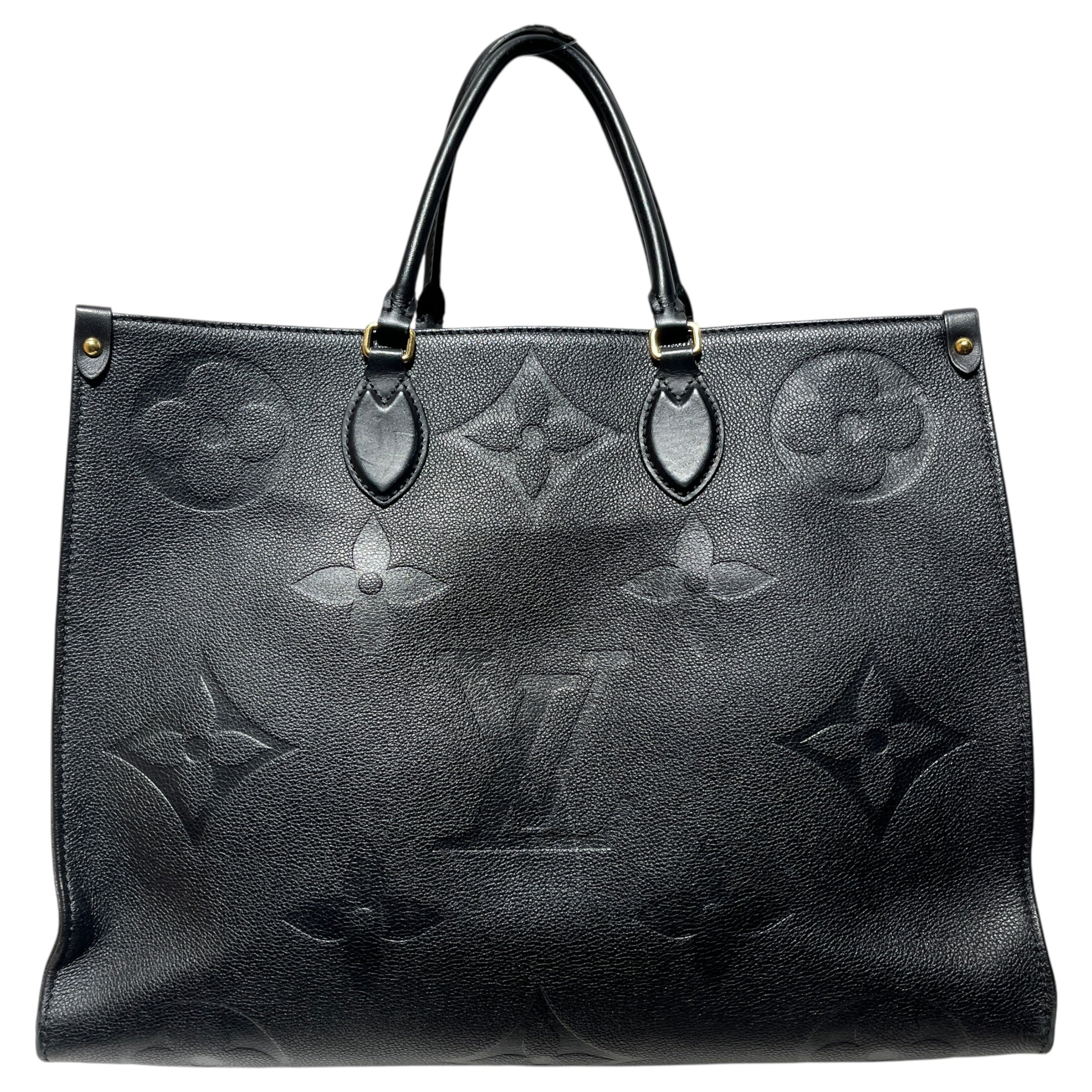 LOUIS VUITTON/Tote Bag/Monogram/Leather/BLK/GIANT ON THE GO GM view 1