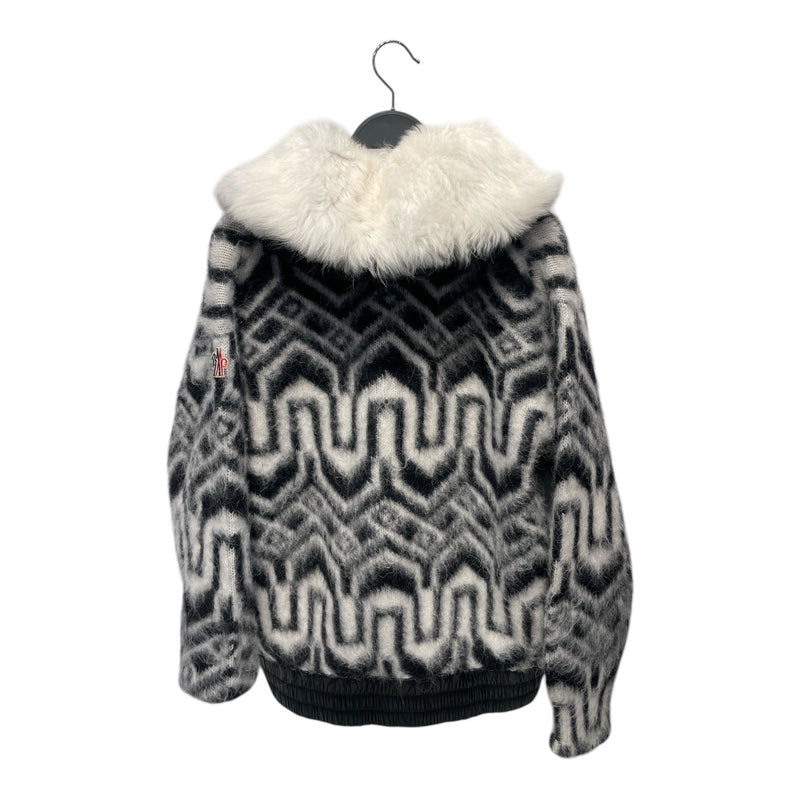 MONCLER/Coat/XXS/Wool/BLK/Animal Pattern/print wool cardigan 
