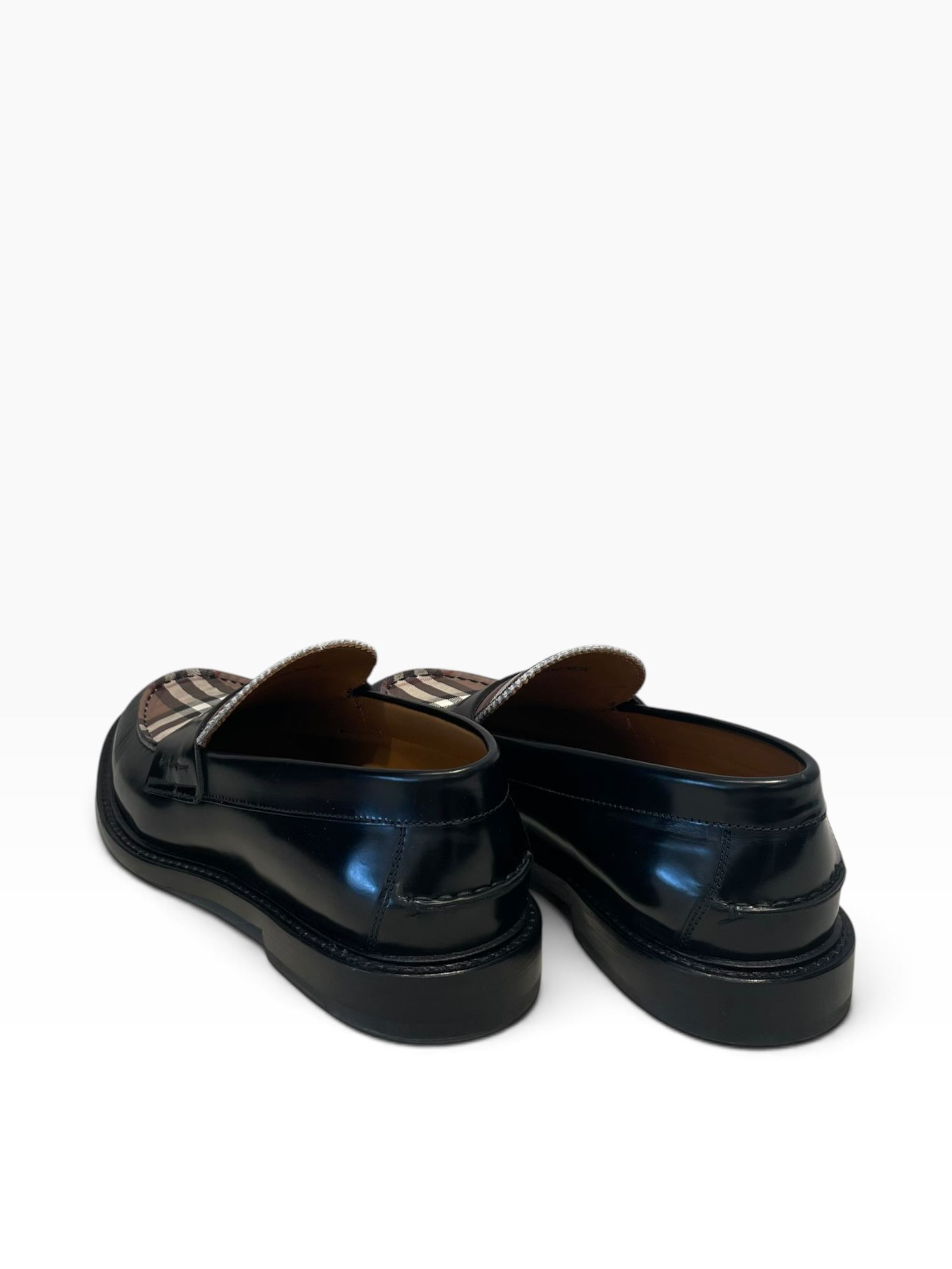 BURBERRY LONDON/Loafers/US 11/Plaid/Leather/BLK/CROFTWOOD CHECK PENNY view 2