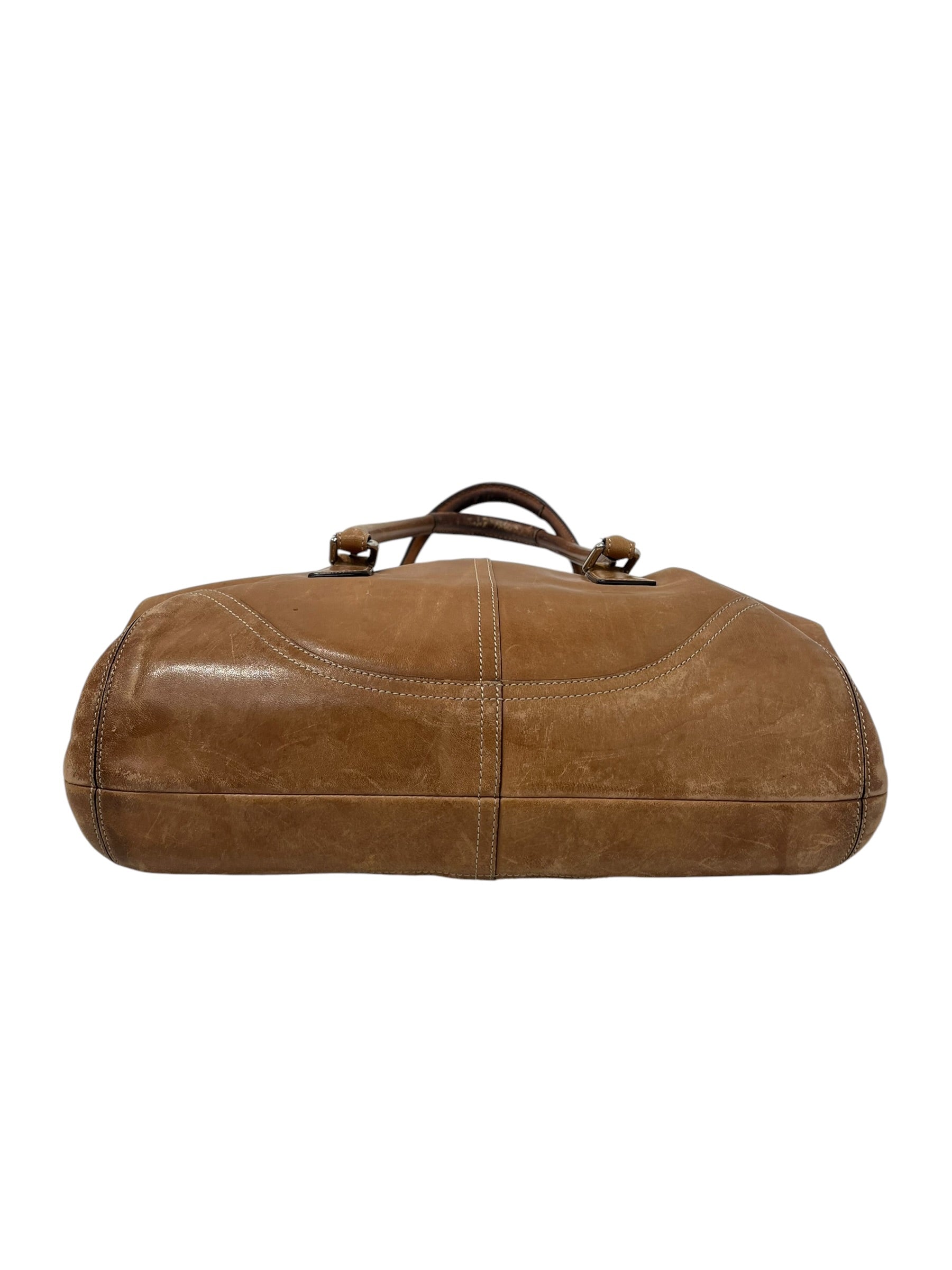 COACH/Bag/Leather/BRW/SILVER BUCKLE FOLD CLOSURE view 3