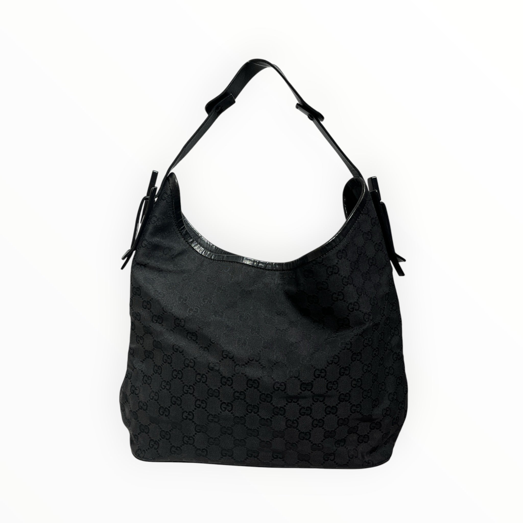 GUCCI/Hand Bag/Monogram/Cotton/BLK/GG CANVAS SHOULDER BAG view 1