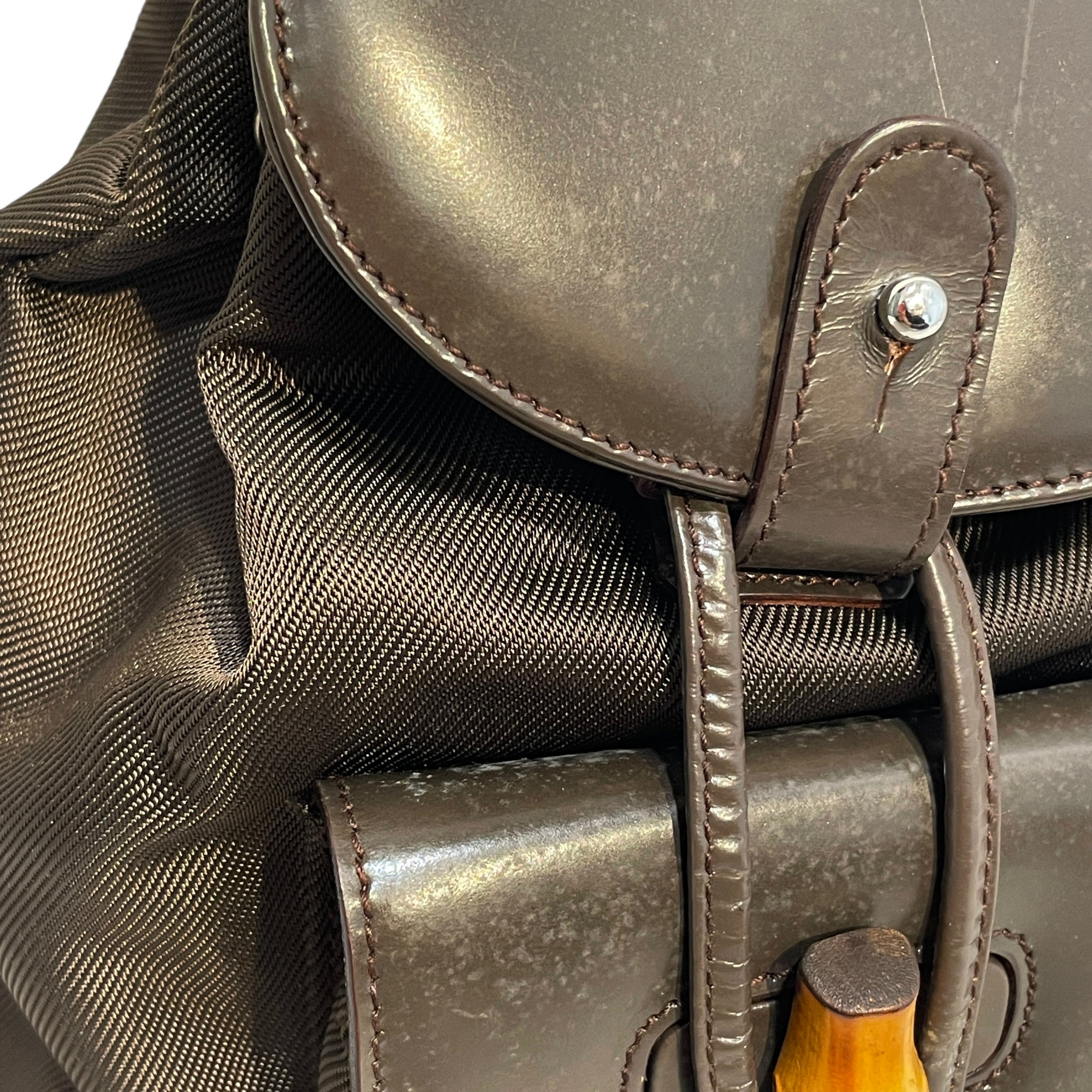 GUCCI/Backpack/Nylon/GRN/Bambo BackpAck view 6