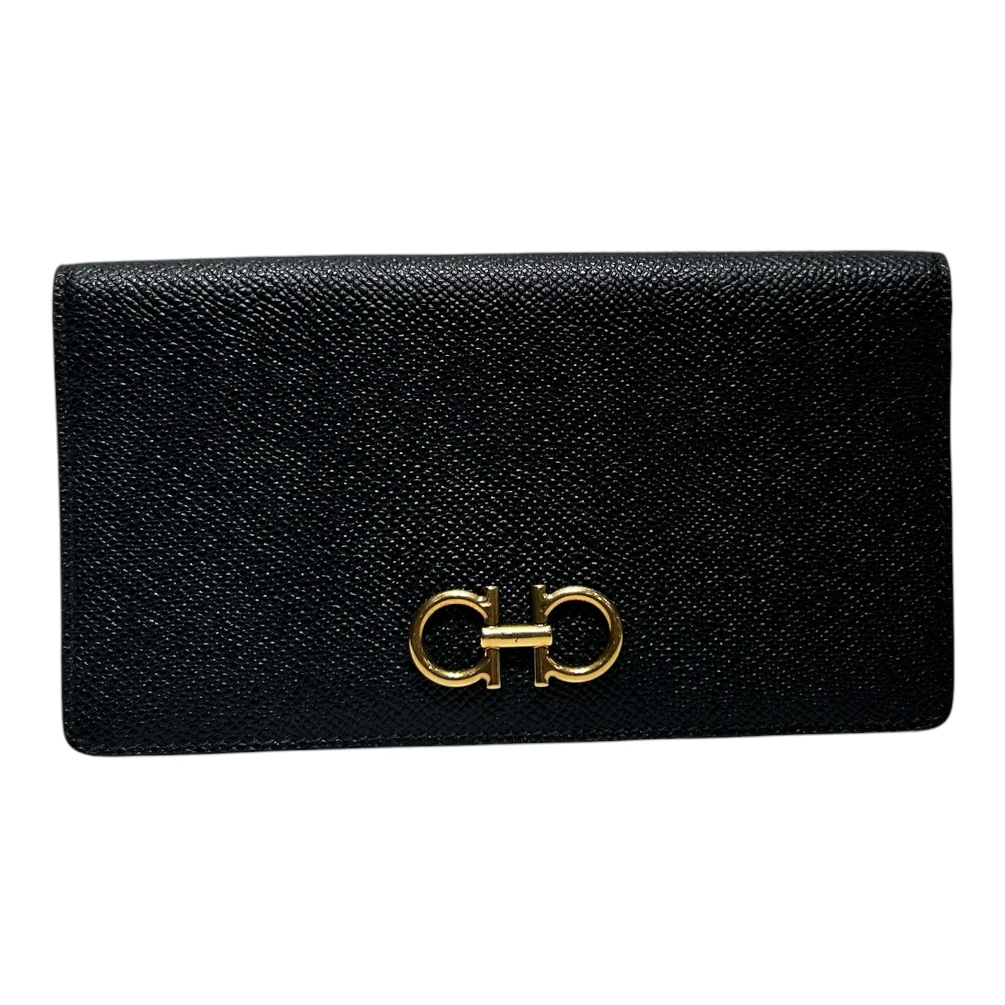 Salvatore Ferragamo/Long Wallet/Leather/BLK/M's/ view 1