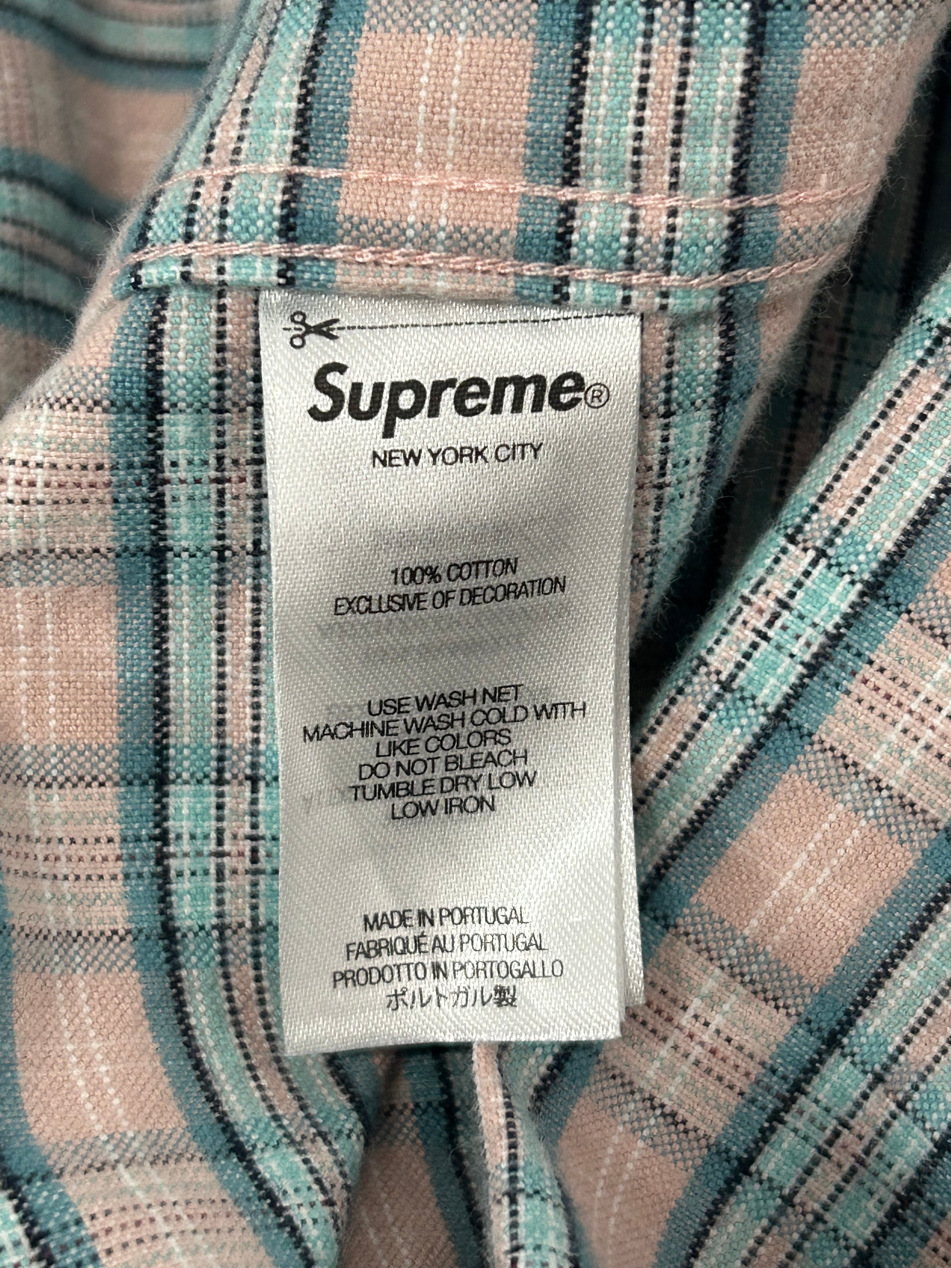 Supreme/Flannel Shirt/XL/Cotton/PNK/Plaid/BLU BLK CROWN LOGO view 3