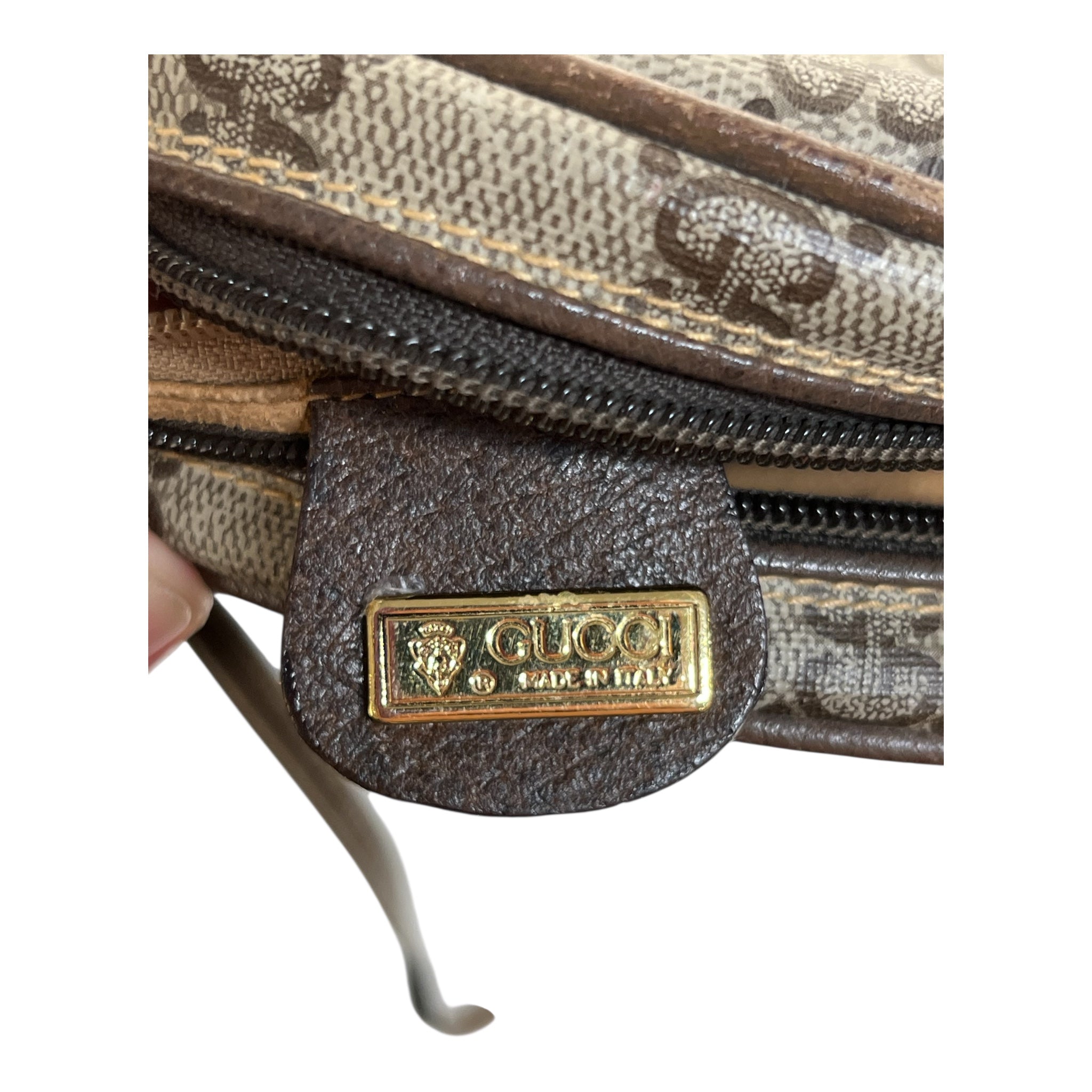 GUCCI/Cross Body Bag/Monogram/Tweed/KHK/Circle/Old Gucci view 7