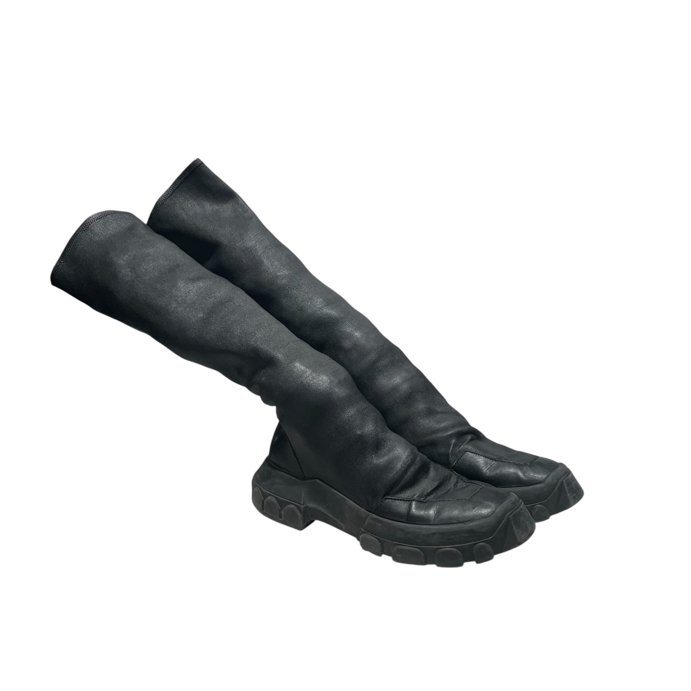 Rick Owens/Boots/US 11/Leather/BLK/TRACTOR SOCK HIGH BOOTS view 1