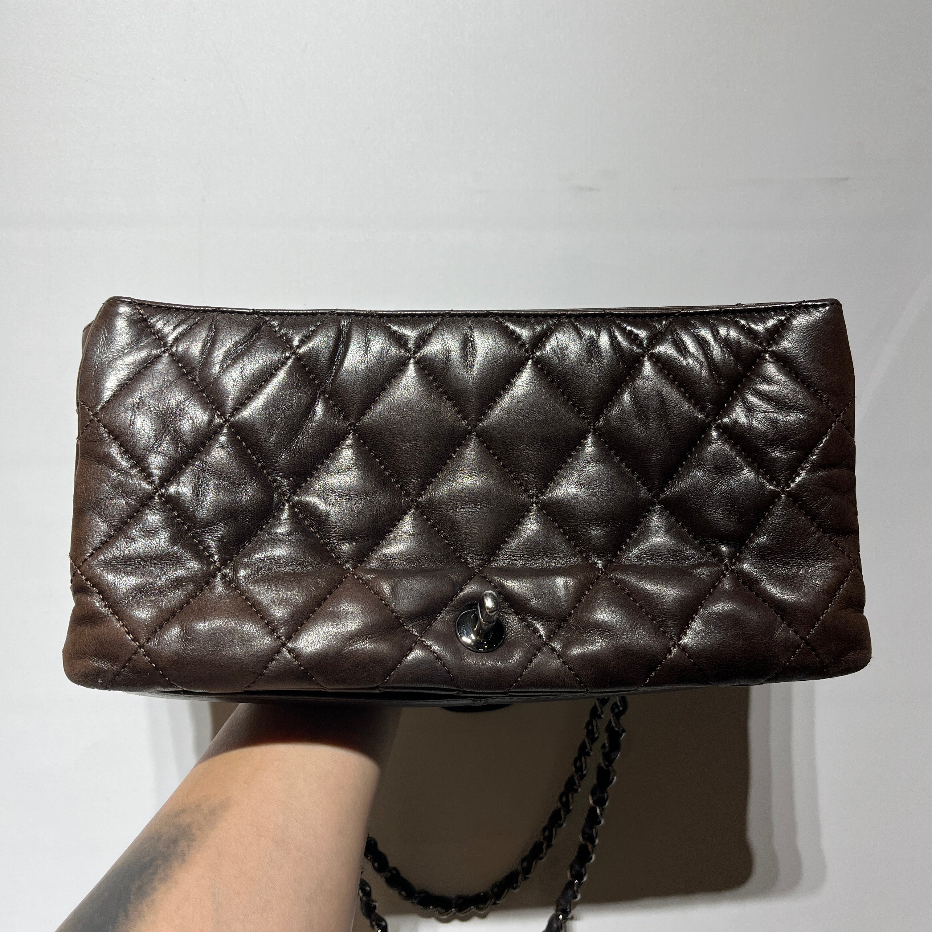 CHANEL/Hand Bag/Leather/BRW/Maxi 3 Accordian Flap view 16