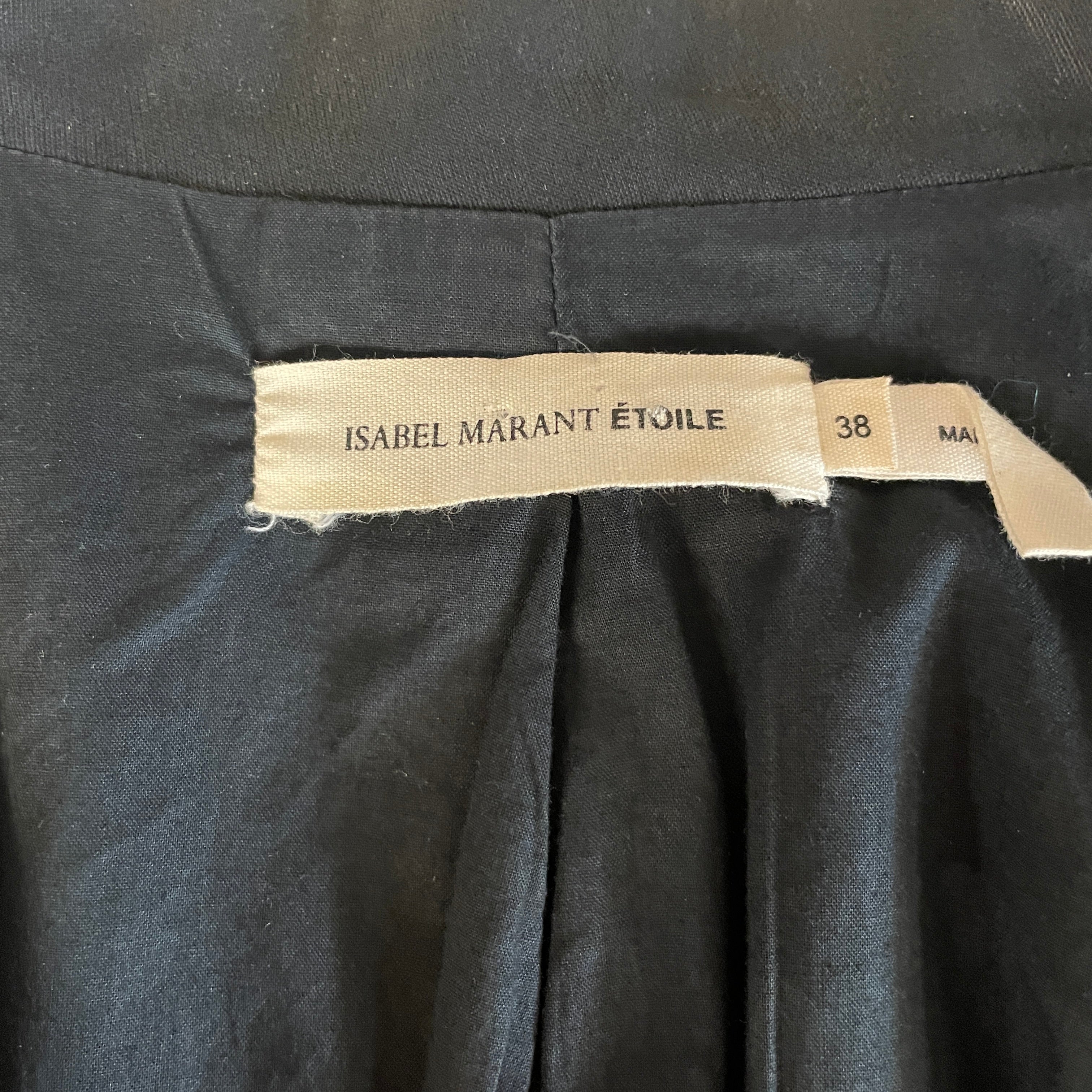 ISABEL MARANT ETOILE/Tailored Jkt/38/Cotton/BLK/v button cropped blazer view 3