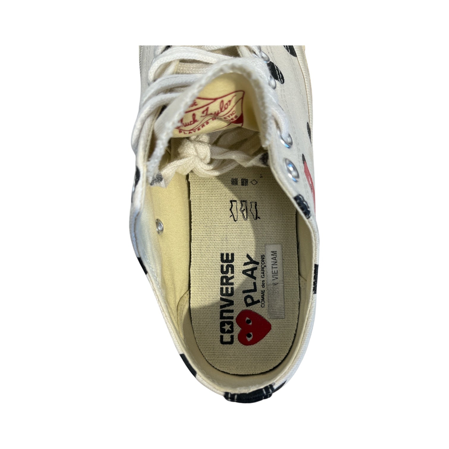 CONVERSE/PLAY COMME des GARCONS/Low-Sneakers/US 8.5/Polka dot/CRM/cdg play x converse polka dot view 5