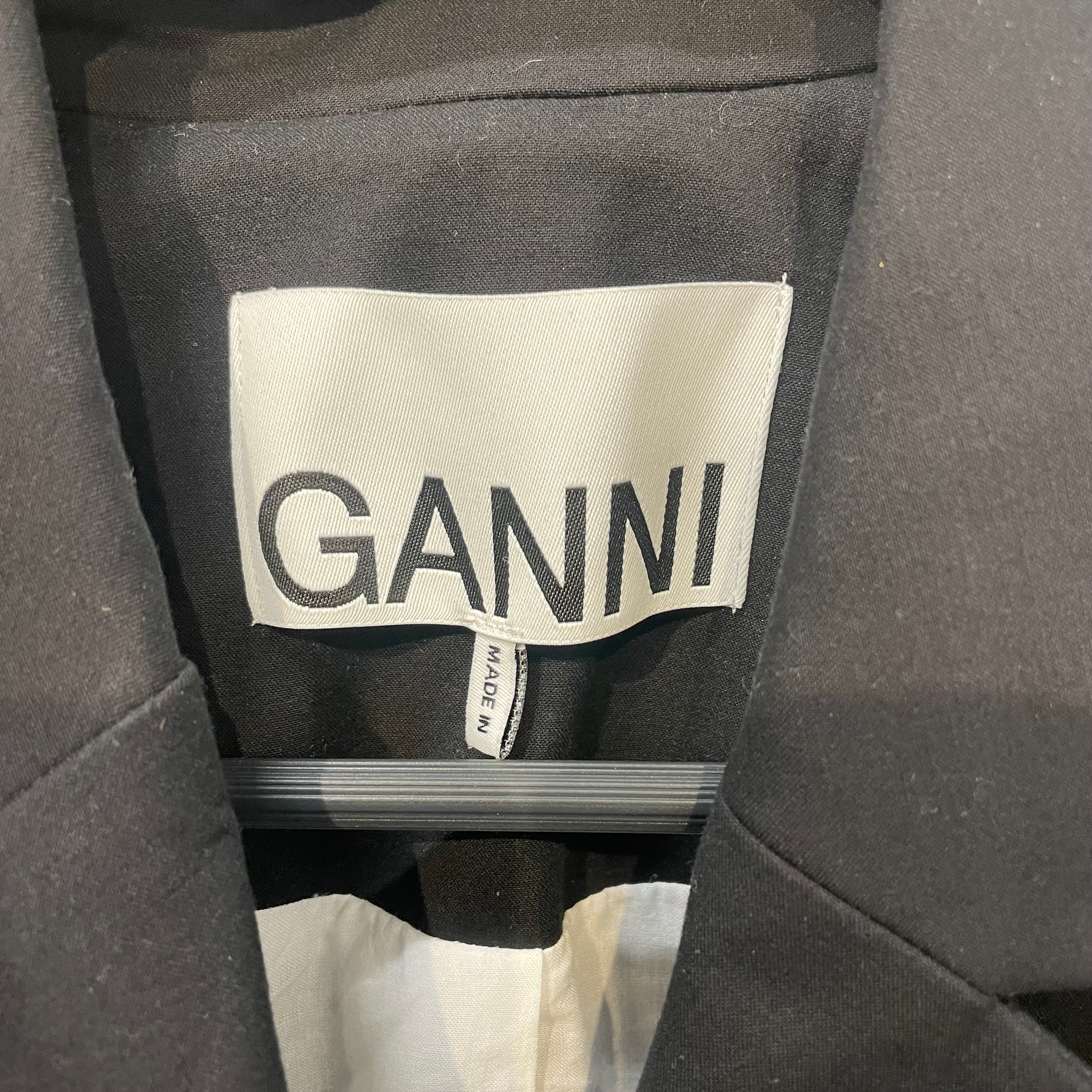 GANNI/Tailored Jkt/34/Cotton/BLK/ view 3