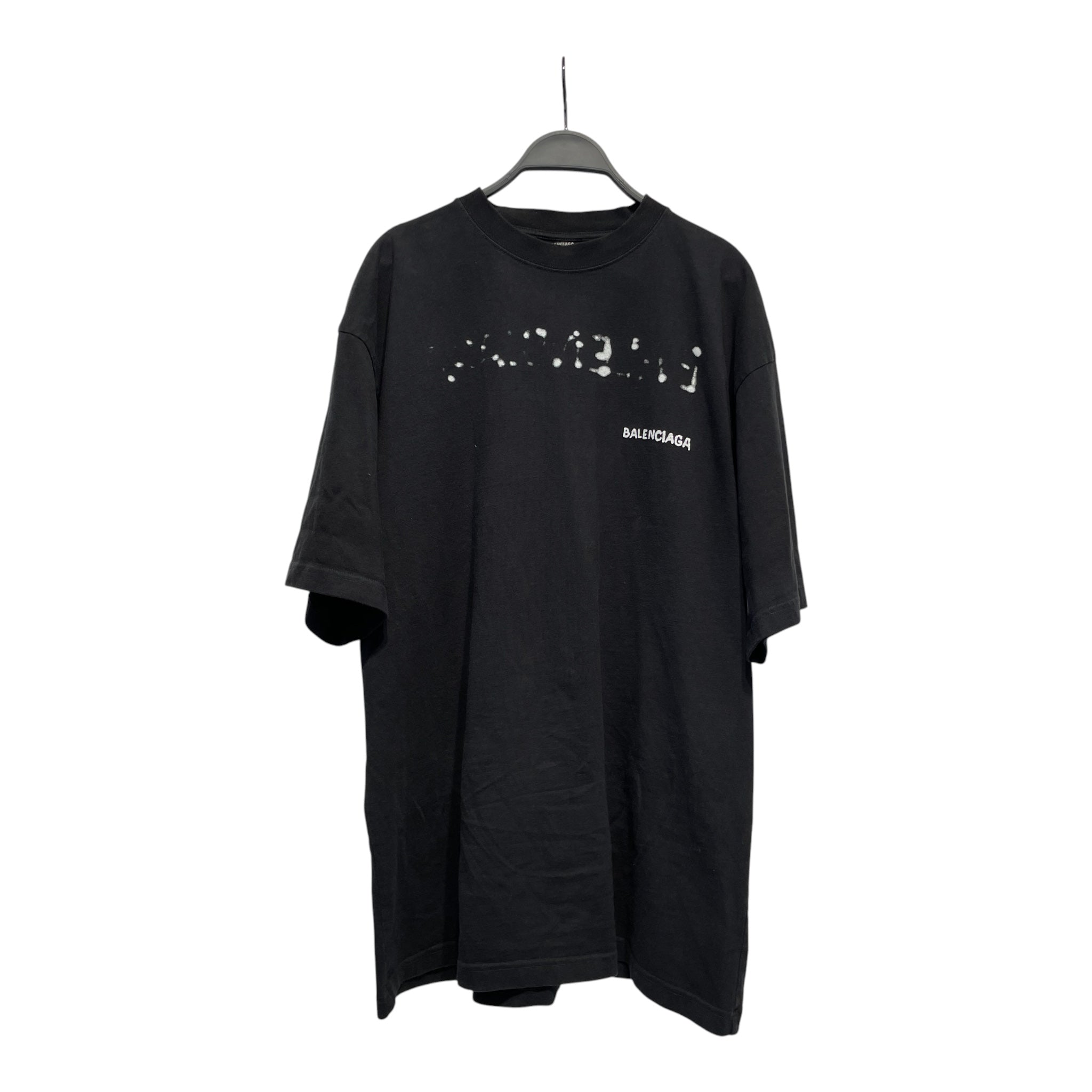 BALENCIAGA/T-Shirt/M/Cotton/BLK/hand drawn  logo view 1