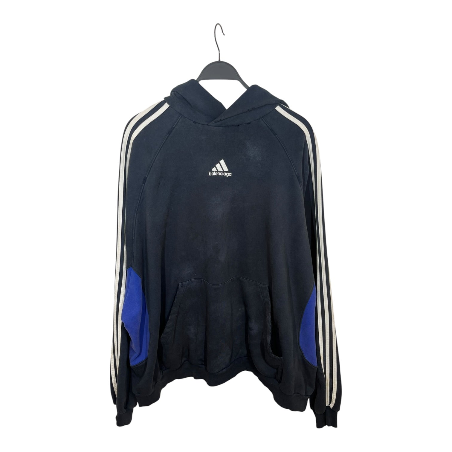 adidas/BALENCIAGA/Hoodie/4/Graphic/Cotton/NVY/THREE STRIPE HOODIE view 1