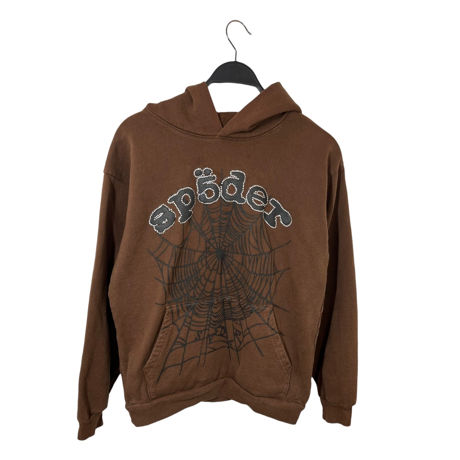 Sp5der/Hoodie/M/Cotton/BRW/Rhinestone Blk Web Hoodie view 1