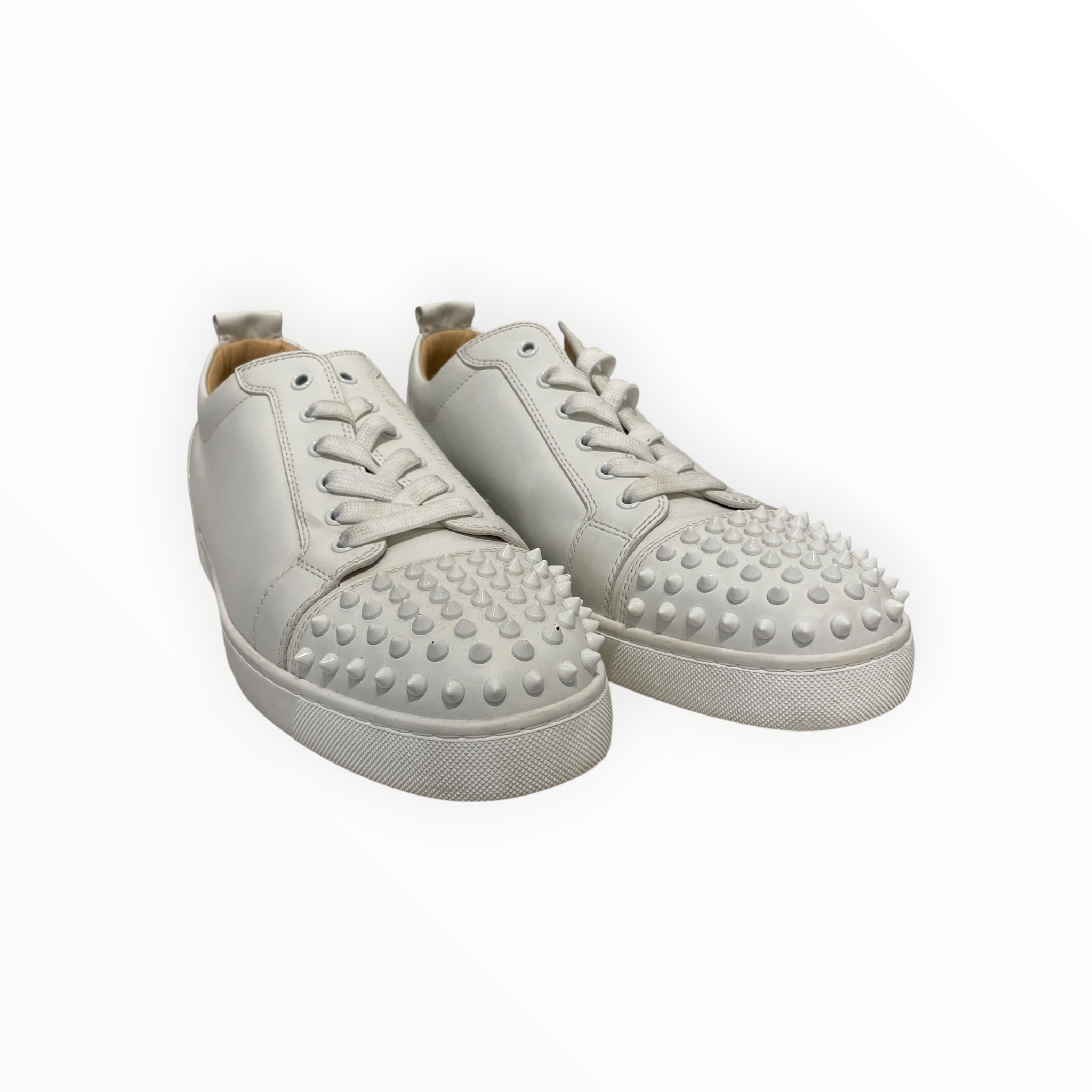 Christian Louboutin/Low-Sneakers/EU 46/Leather/WHT/Studded toe view 1