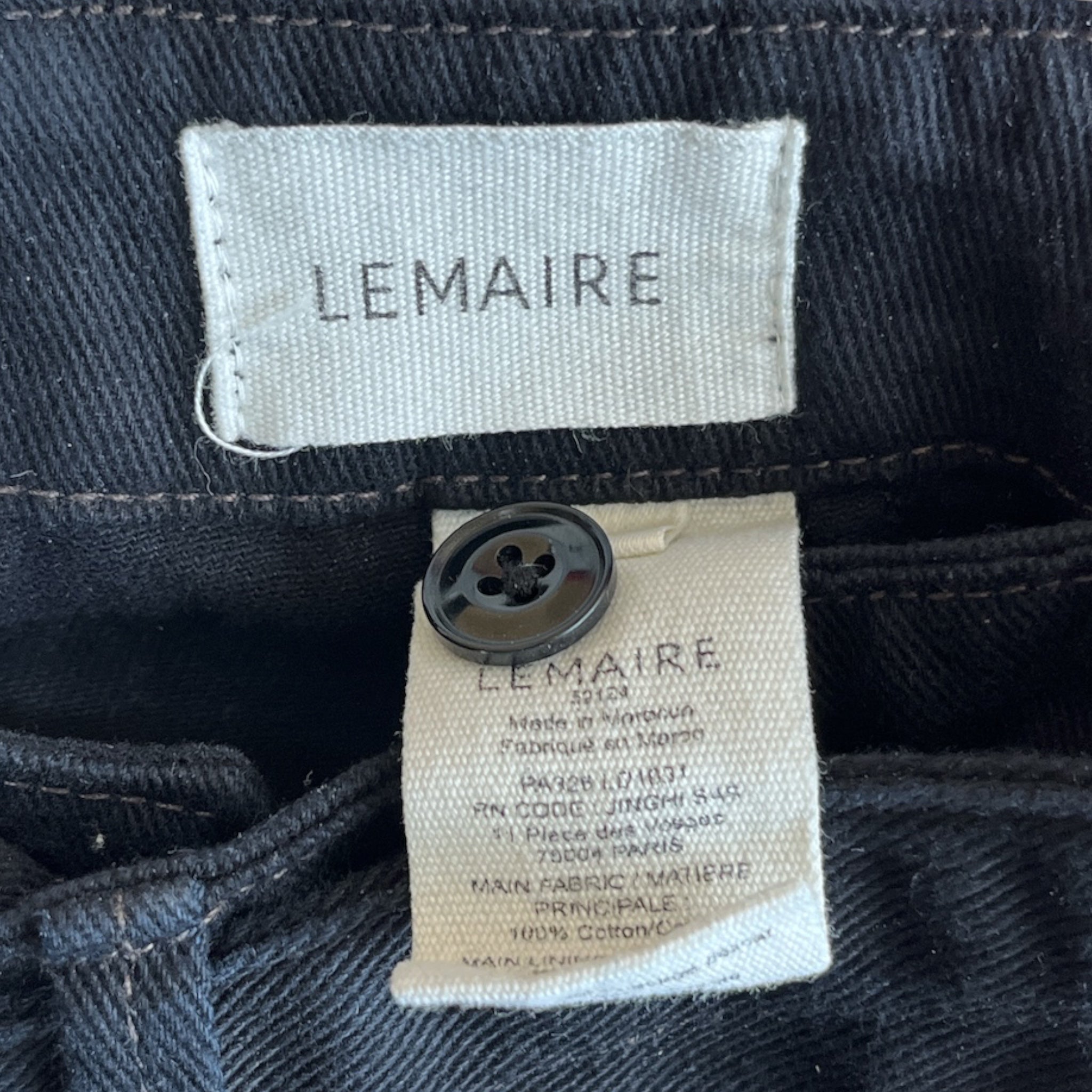 LEMAIRE/Straight Pants/S/Cotton/BLK/SPIRAL CUT view 3