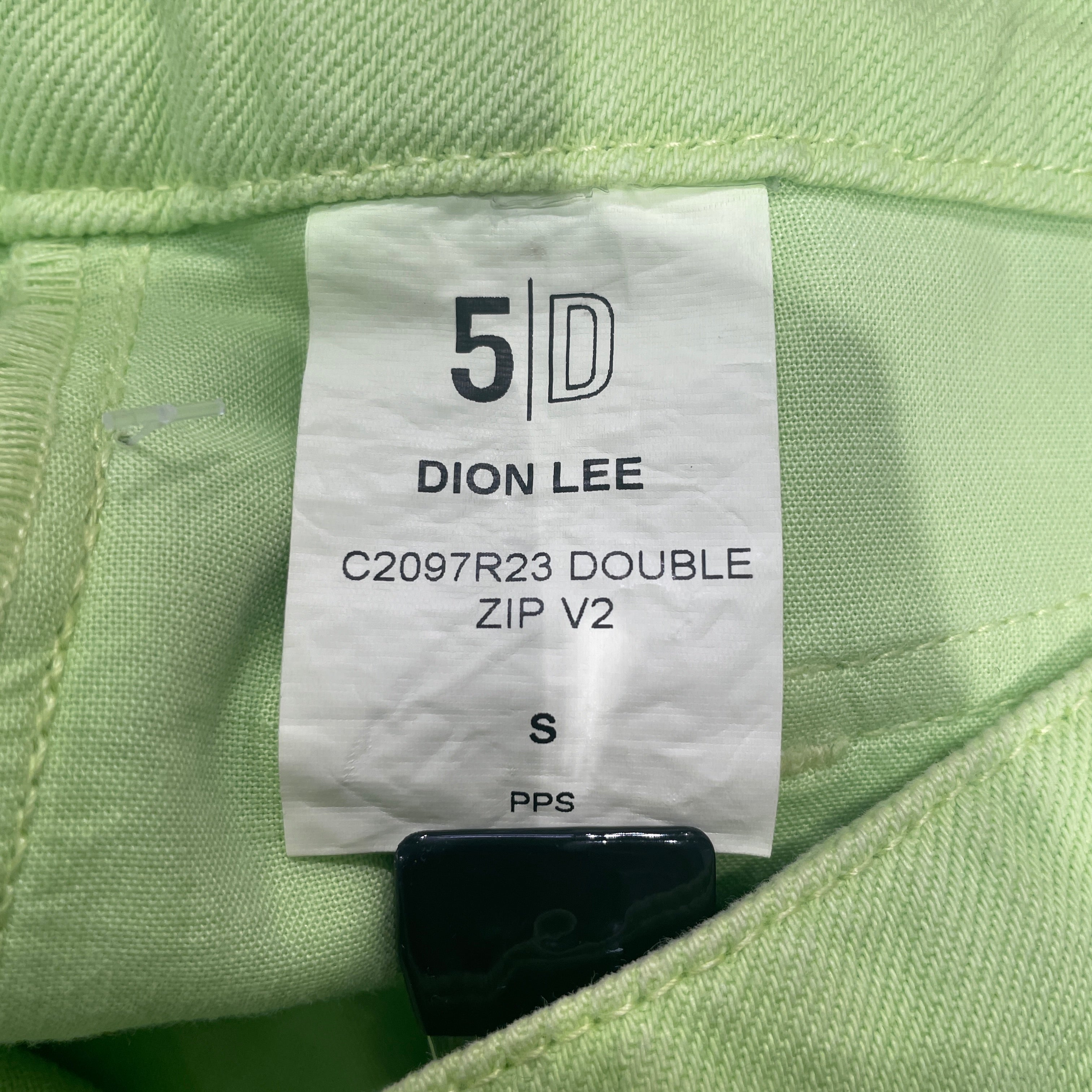 DION LEE/Bootcut Pants/S/Denim/GRN/DOUBLE ZIP LIME GREEN PANT view 4