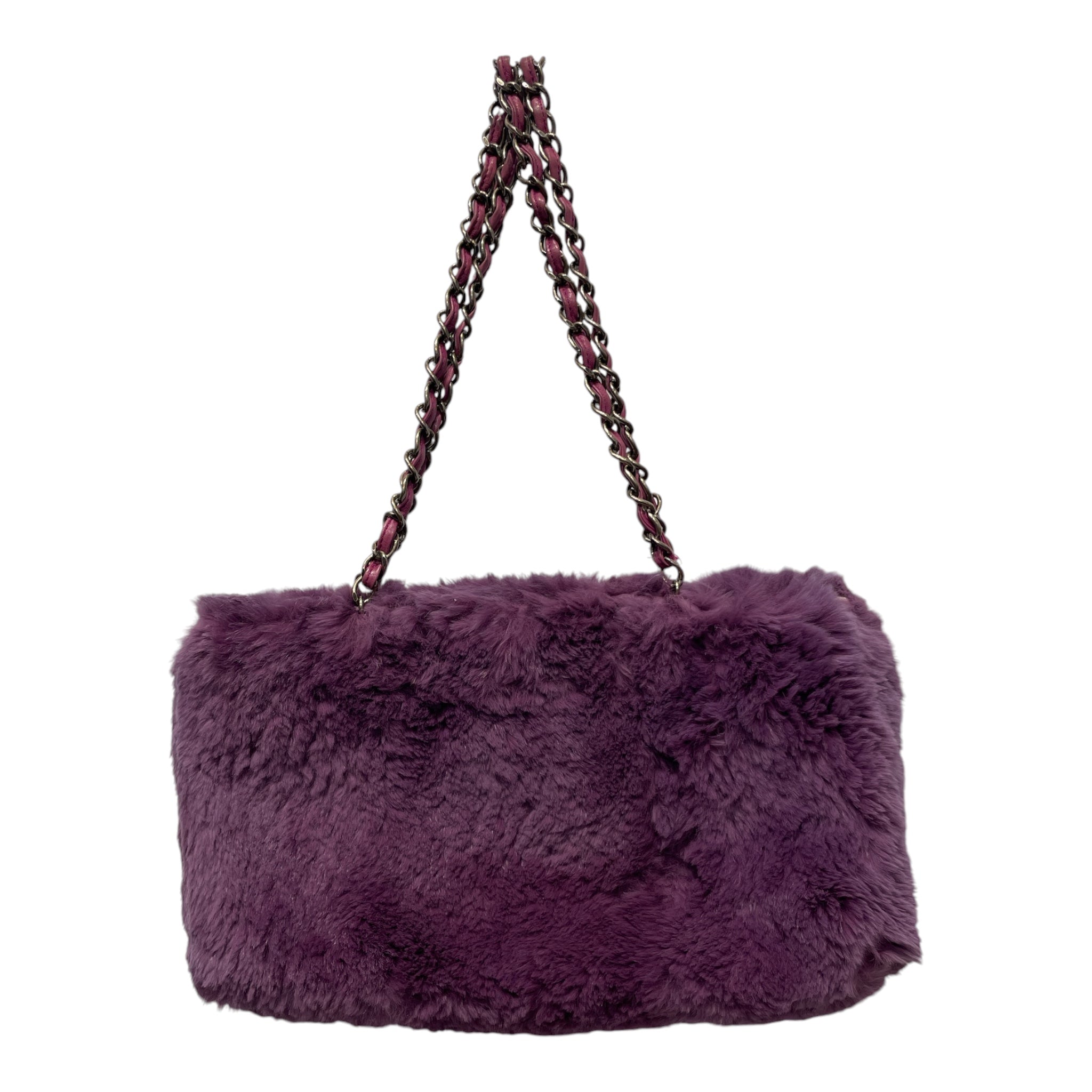 CHANEL/Cross Body Bag/Fur/PPL/PURPLE RABBIT FUR view 2