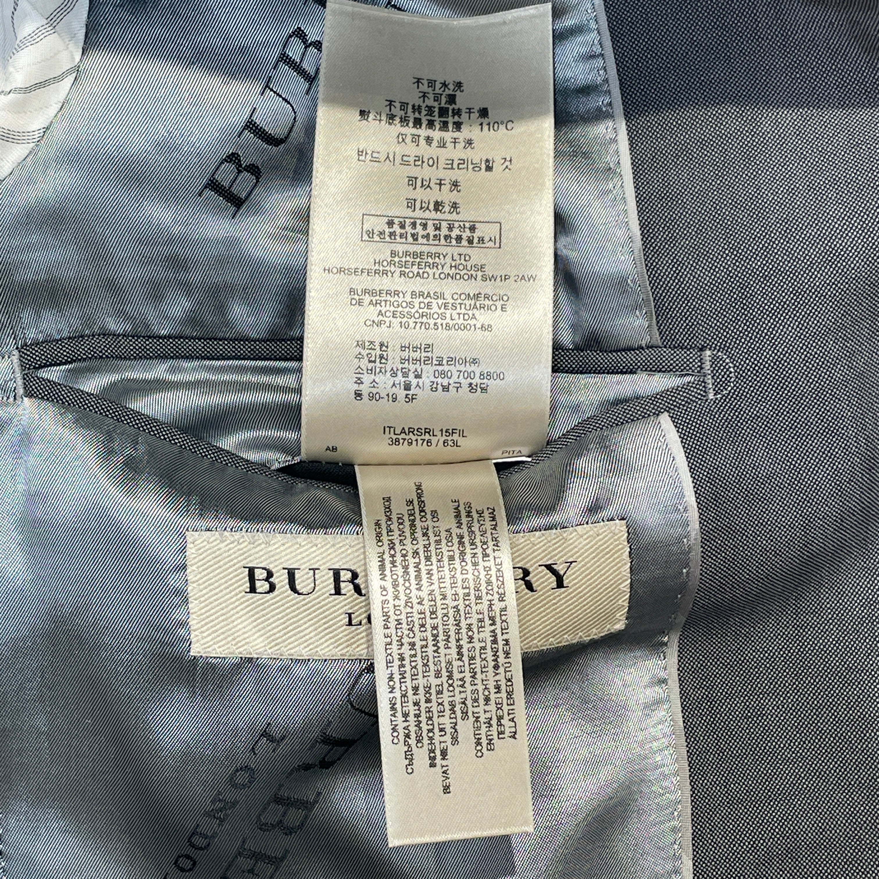 BURBERRY LONDON/Jacket/52/Cotton/GRY/Blazer Suit Jacket view 8