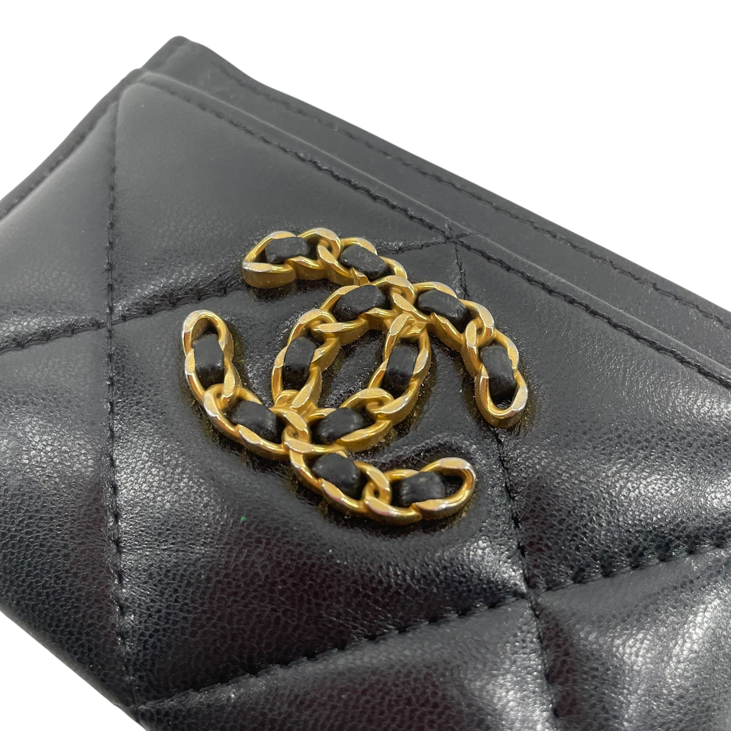 CHANEL/Wallet/Leather/BLK/GLD CHAIN CC view 5