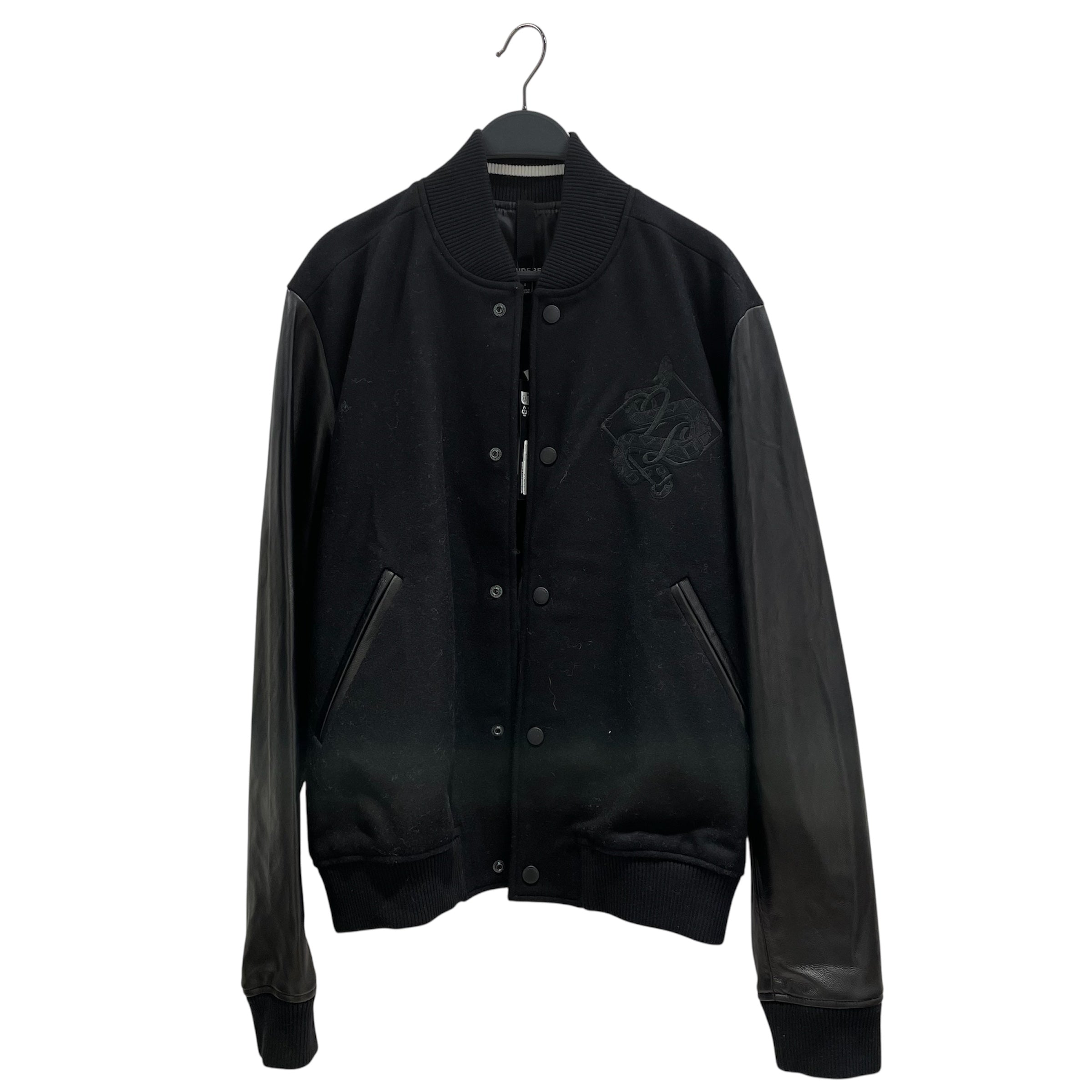 J.LINDEBERG/Jacket/S/Cotton/BLK/VARSITY JKT LETHR SLVE view 1