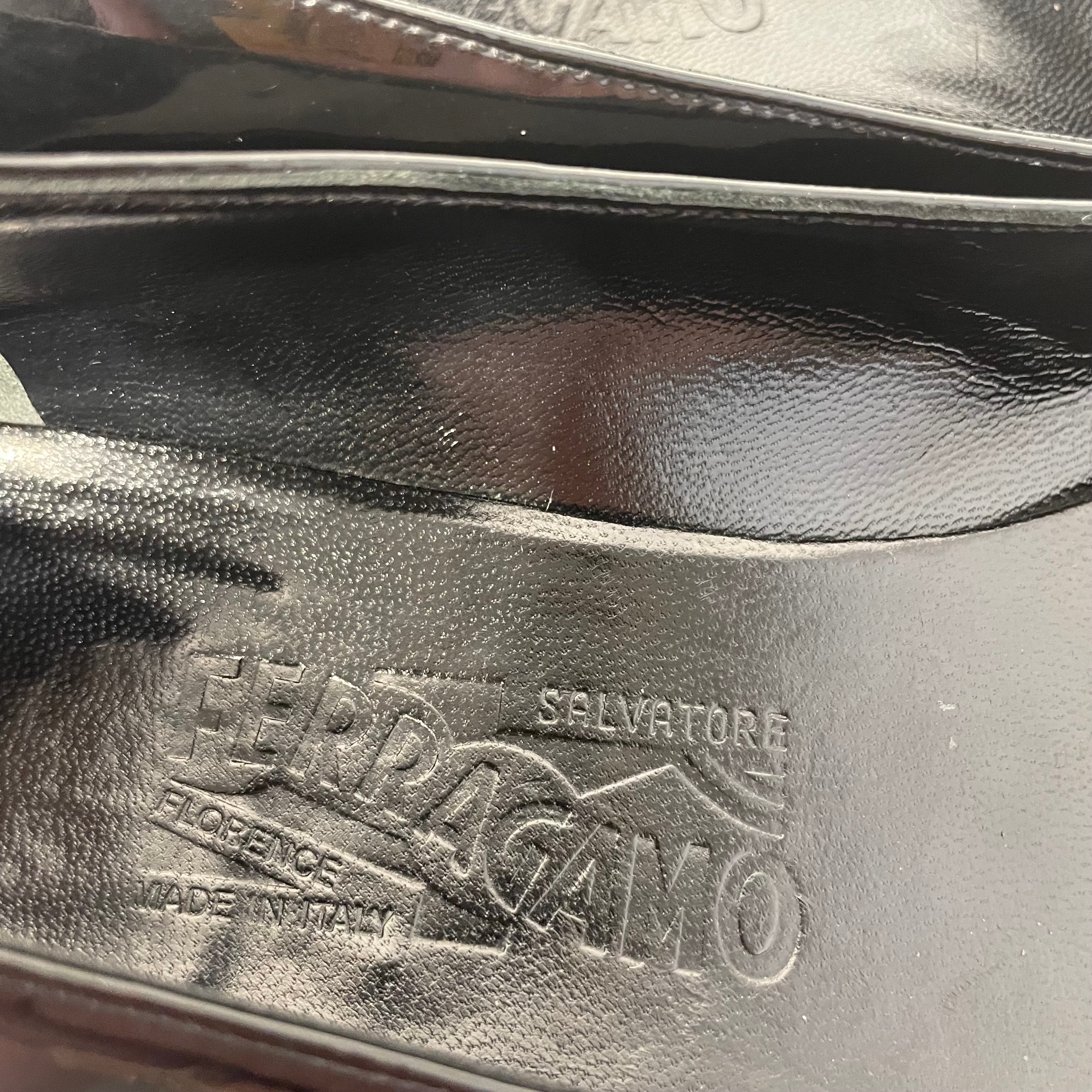 Salvatore Ferragamo/Flat Shoes/US 9.5/Leather/BLK/black on black dp62735 view 3