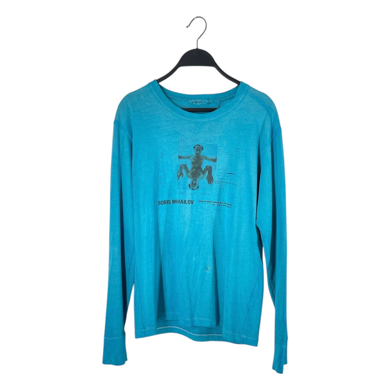 Helmut Lang/LS T-Shirt/S/Cotton/BLU/boris mikhailov