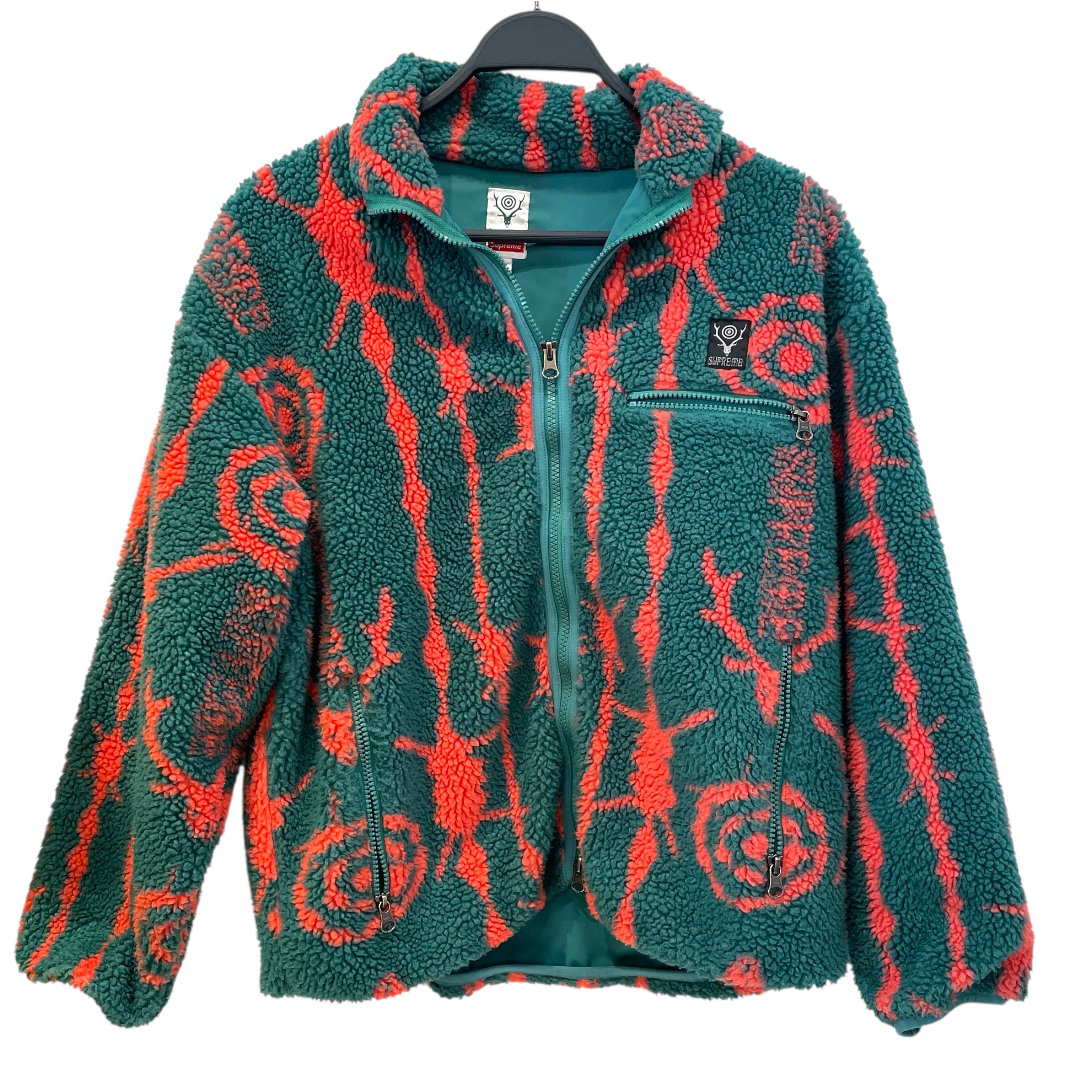 Supreme/South2 West8(S2W8)/Fleece Jkt/S/Cotton/GRN/All Over Print/ view 1