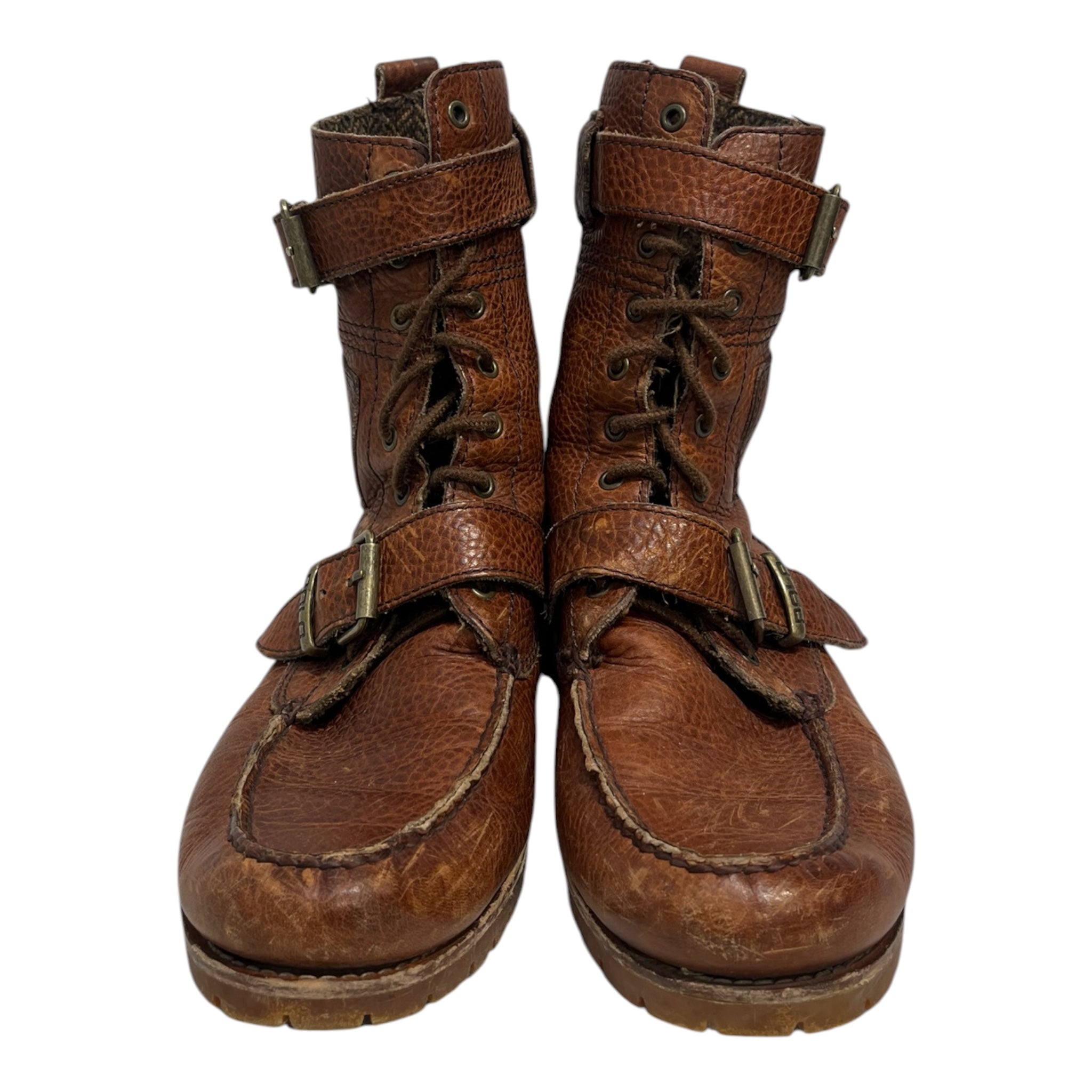 POLO RALPH LAUREN/Lace Up Boots/US 7.5/Leather/BRW/PEBBLE LTHR-2  STRAPS view 2