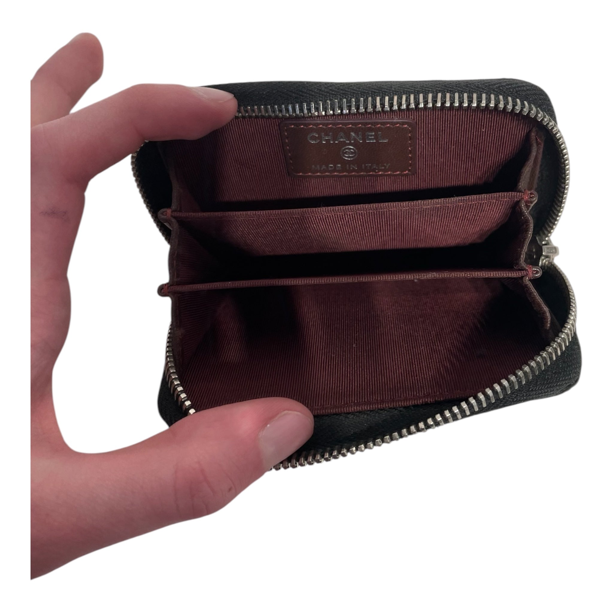 CHANEL/Wallet/Leather/BLK/Lambskin zip wallet view 3