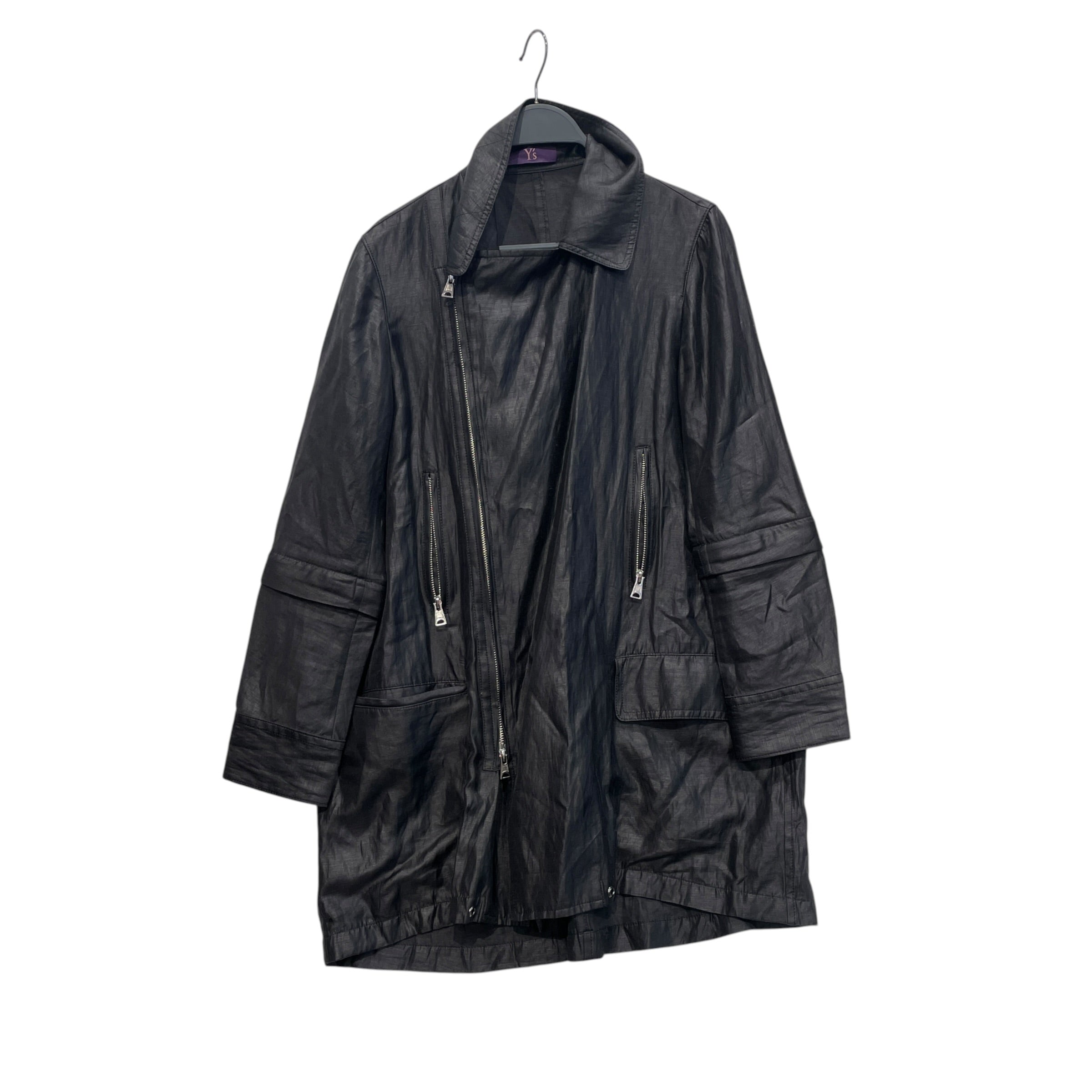 Y's/Jacket/2/Linen/BLK/DOUBLE ZIPPERS view 1