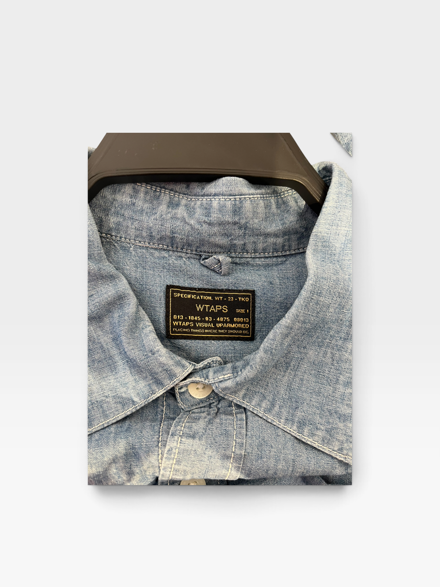 w)taps/LS Shirt/1/Cotton/IDG/WTAPS DENIM BUTTON SHIRT view 3