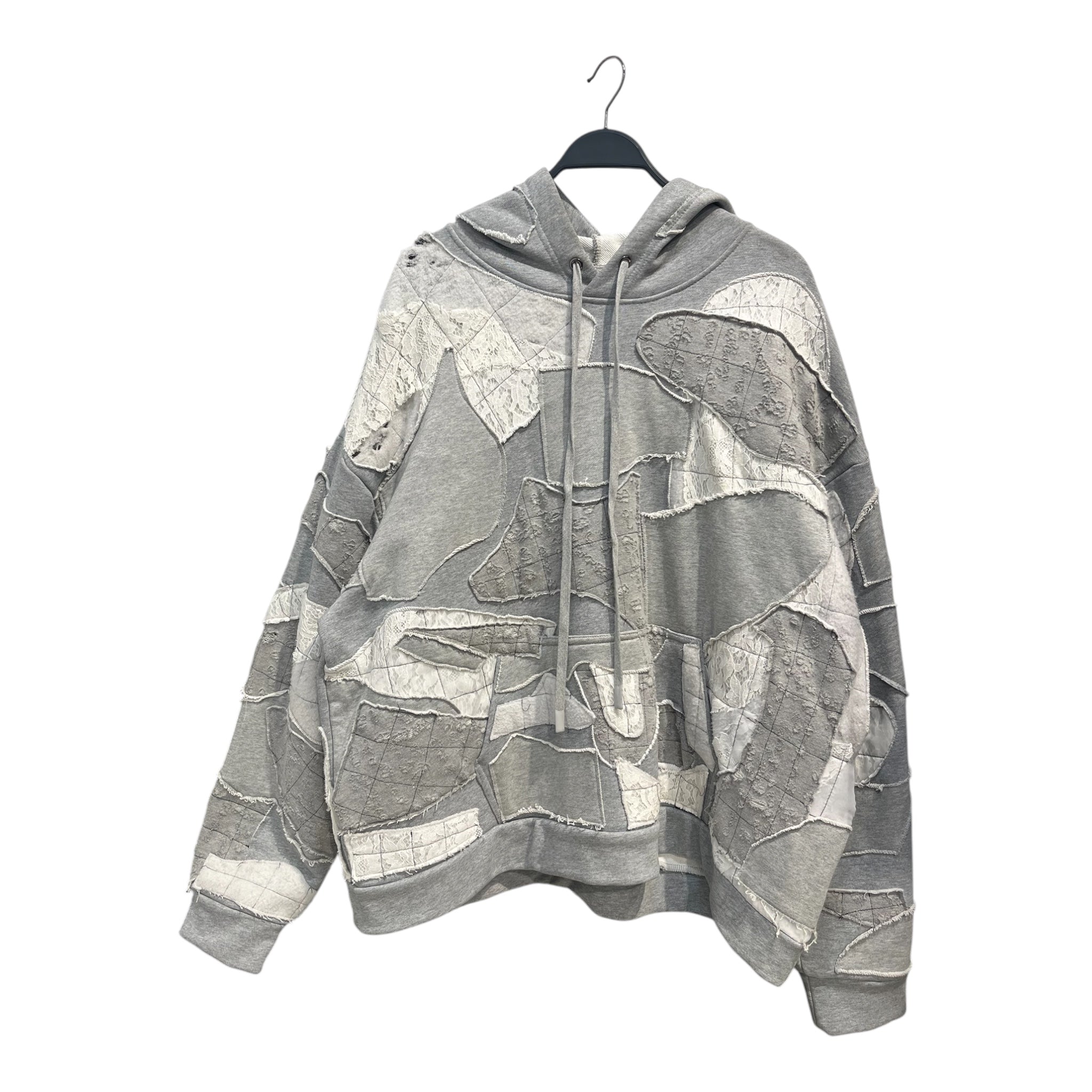 WHO DECIDES WAR/Hoodie/XXL/Cotton/GRY/MIX MATERIAL LACE HOODIE view 1