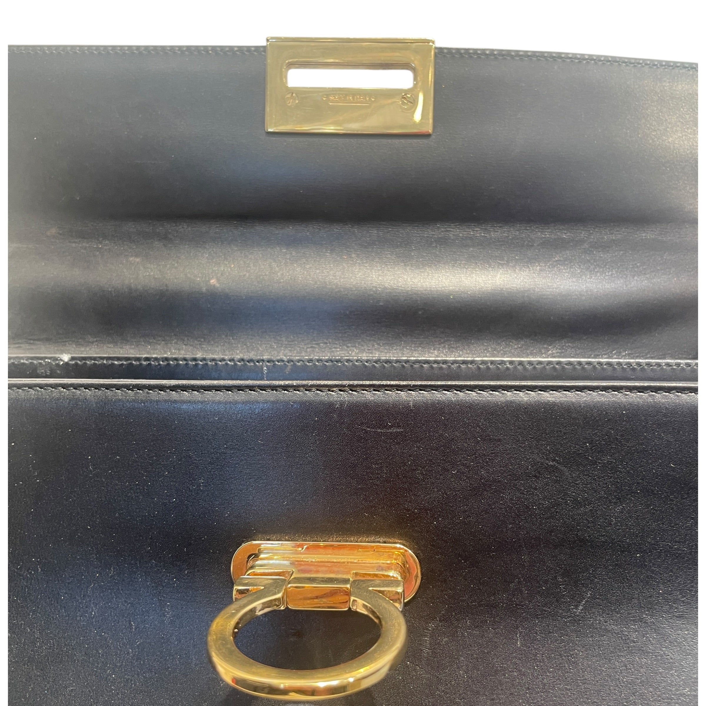 Salvatore Ferragamo/Hand Bag/Leather/BLK/Gancini Top Handle view 7