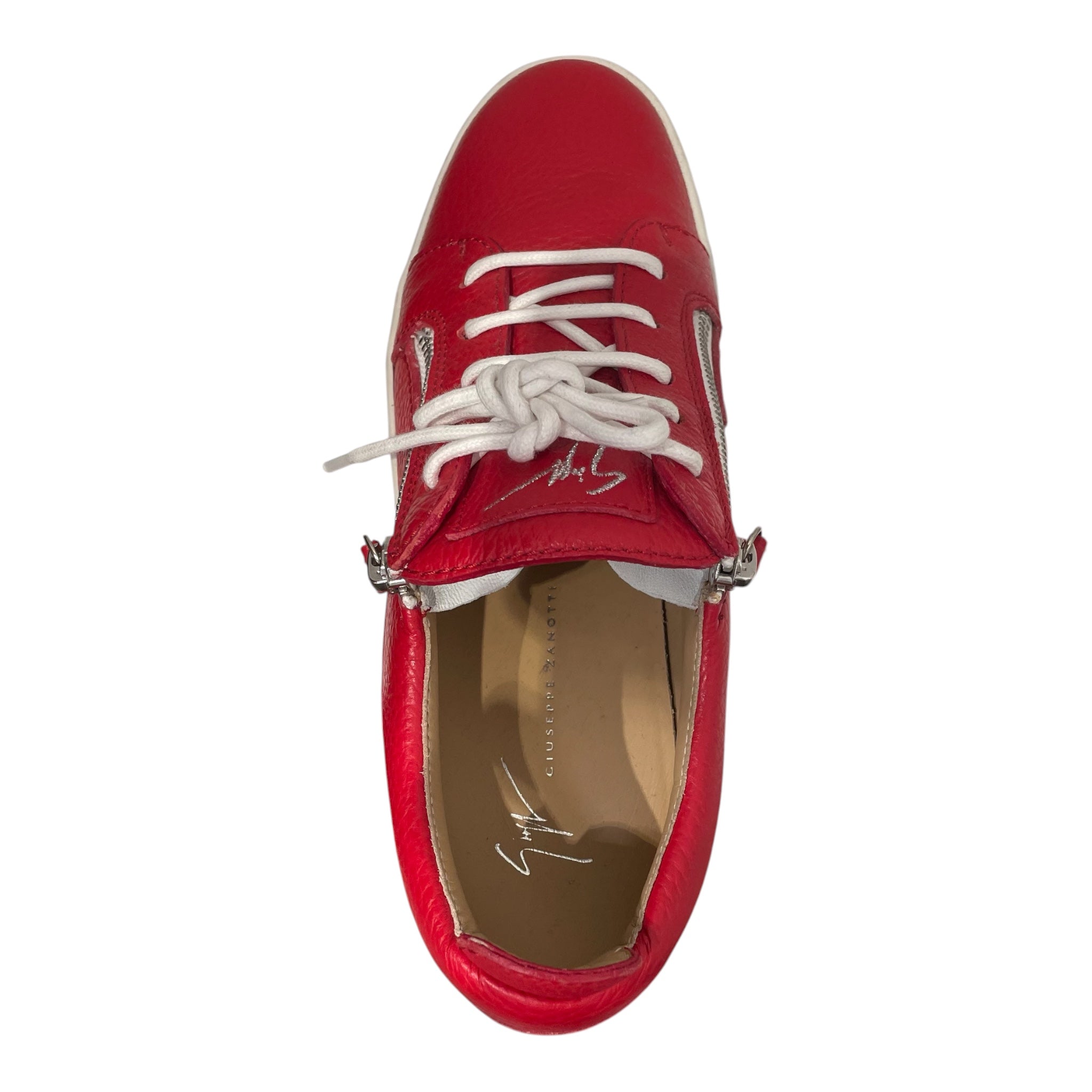 Giuseppe Zanotti/Low-Sneakers/EU 40/Leather/RED/FRANKIE ZIP SNEAKER view 1