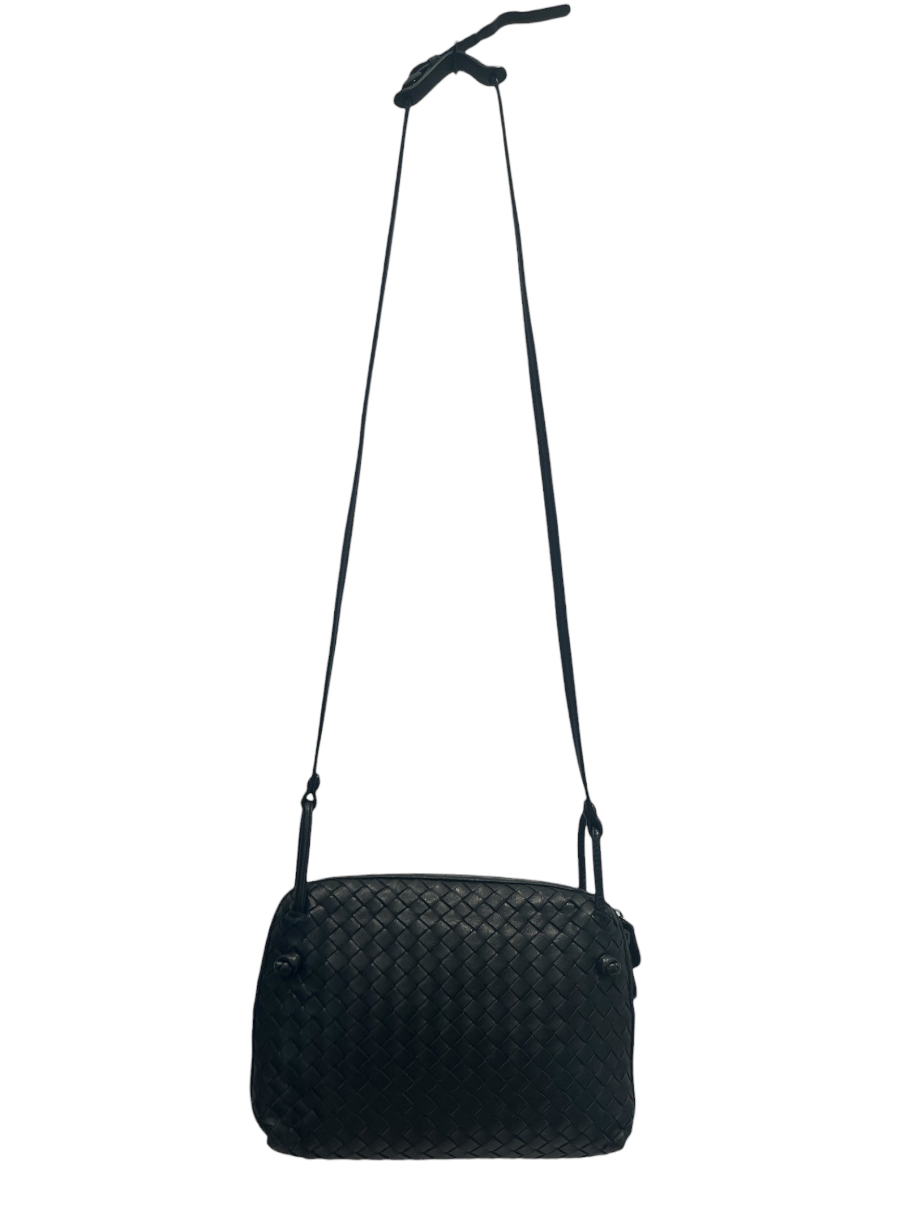 BOTTEGA VENETA/Cross Body Bag/Leather/BLK/WOVEN LEATHER CROSSBODY view 1
