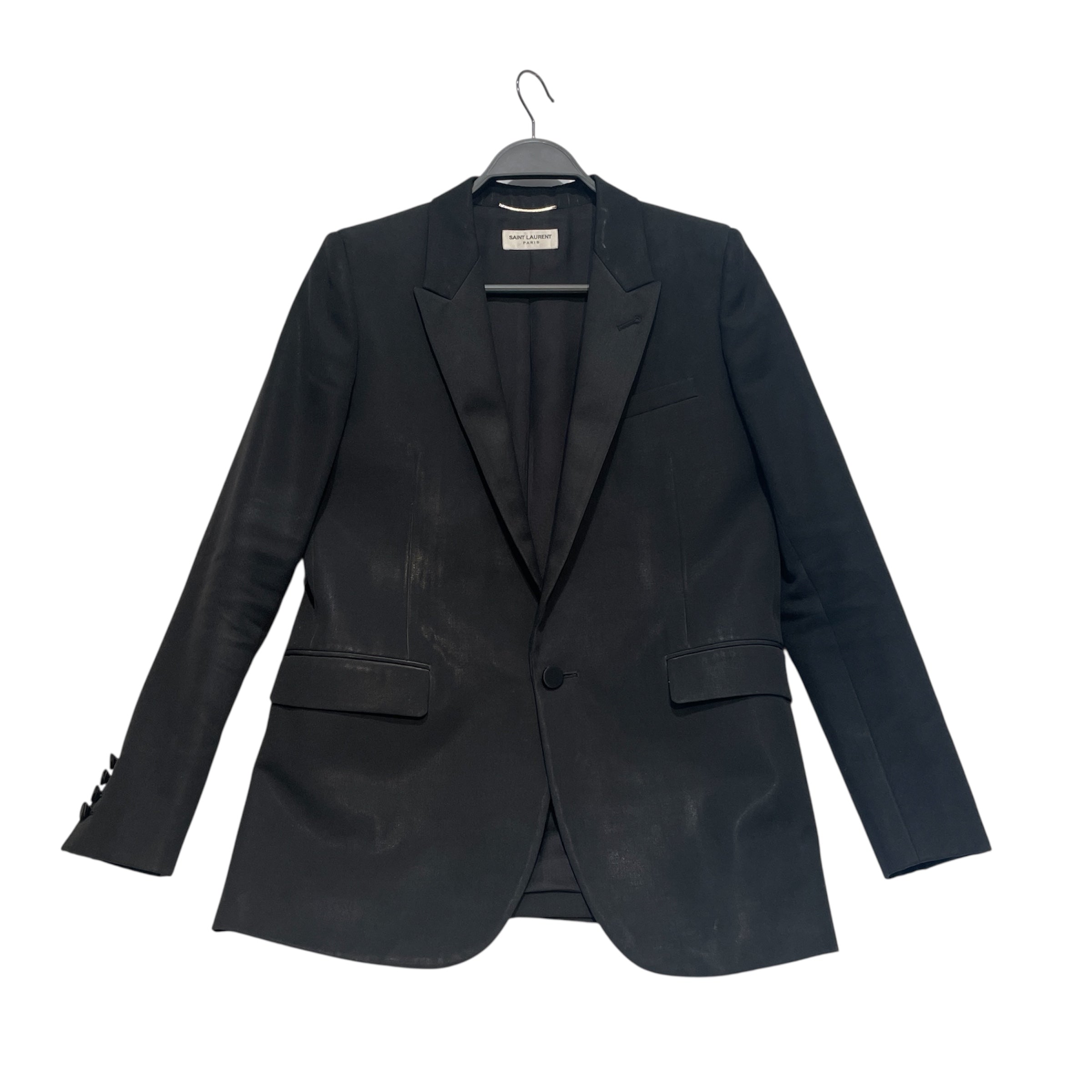 SAINT LAURENT/Tailored Jkt/38/Polyester/BLK/Tuxedo Blazer view 1