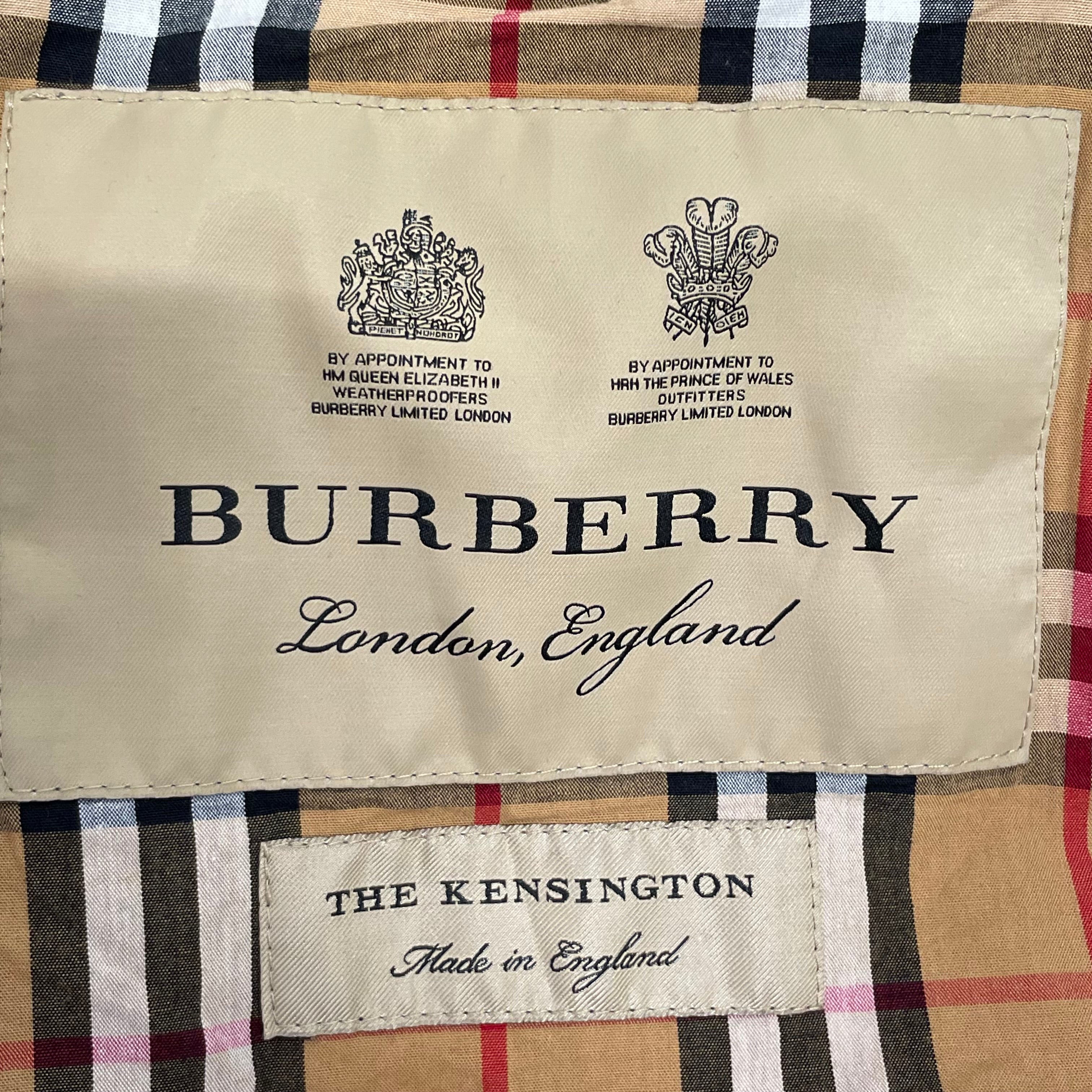 BURBERRY/Trench Coat/46/Cotton/BLK/PLAID INTERIOR view 3