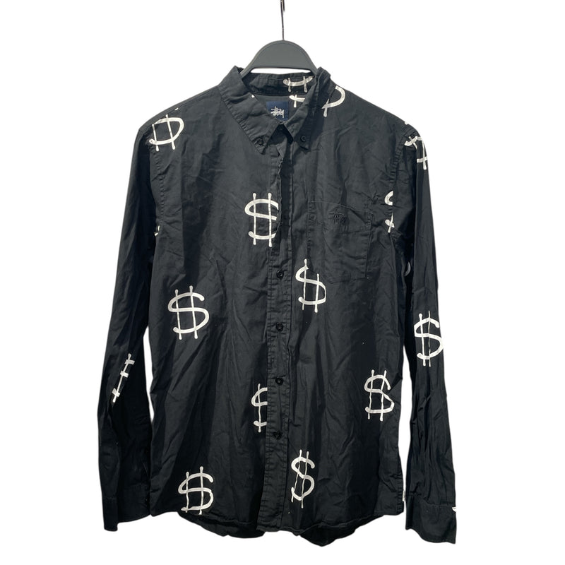 STUSSY/LS Shirt/M/Cotton/BLK/