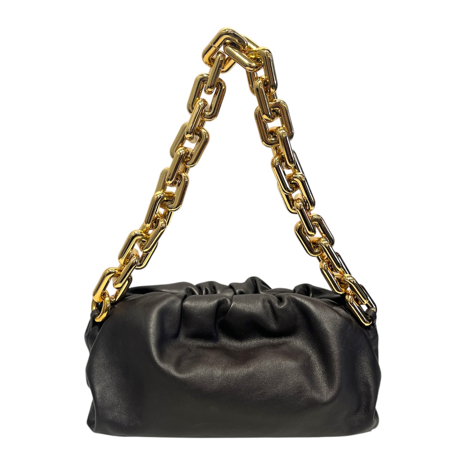 BOTTEGA VENETA/Hand Bag/Leather/BRW/gold chain pouch bag view 2