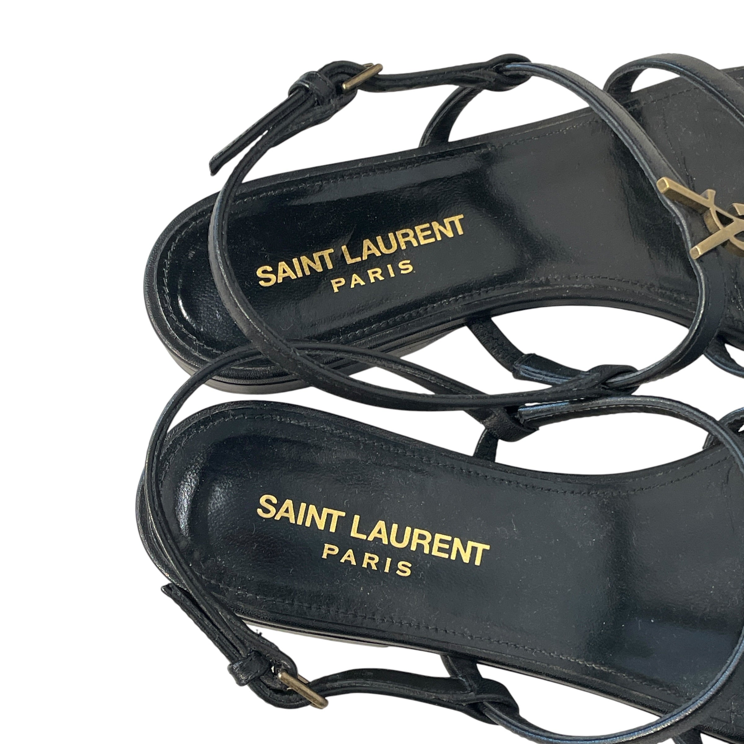 SAINT LAURENT/Sandals/EU 37.5/Leather/BLK/CASSANDRA SANDAL view 4