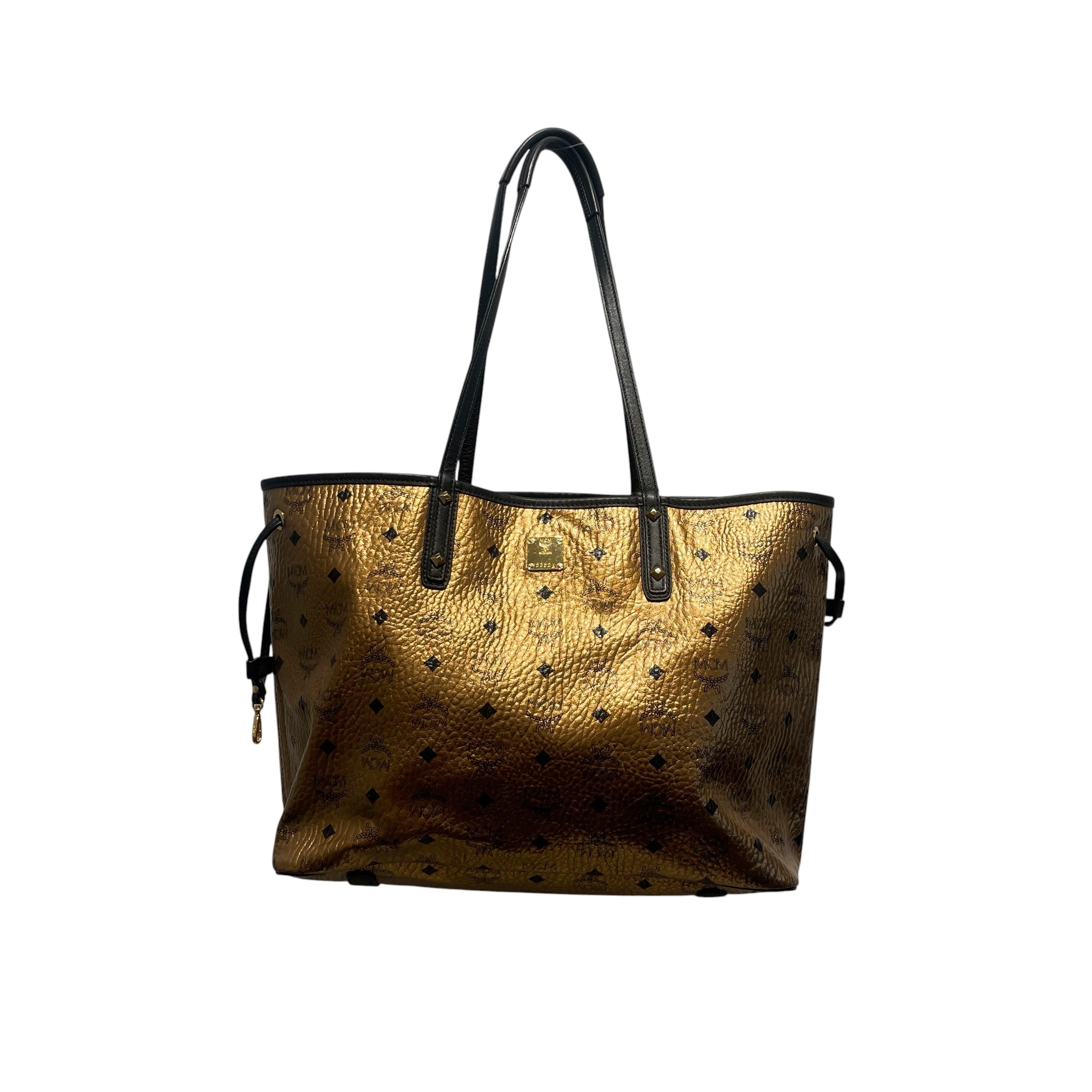MCM/Tote Bag/Monogram/Leather/GLD/METALLIC VISETOS TOTE GOLD view 1