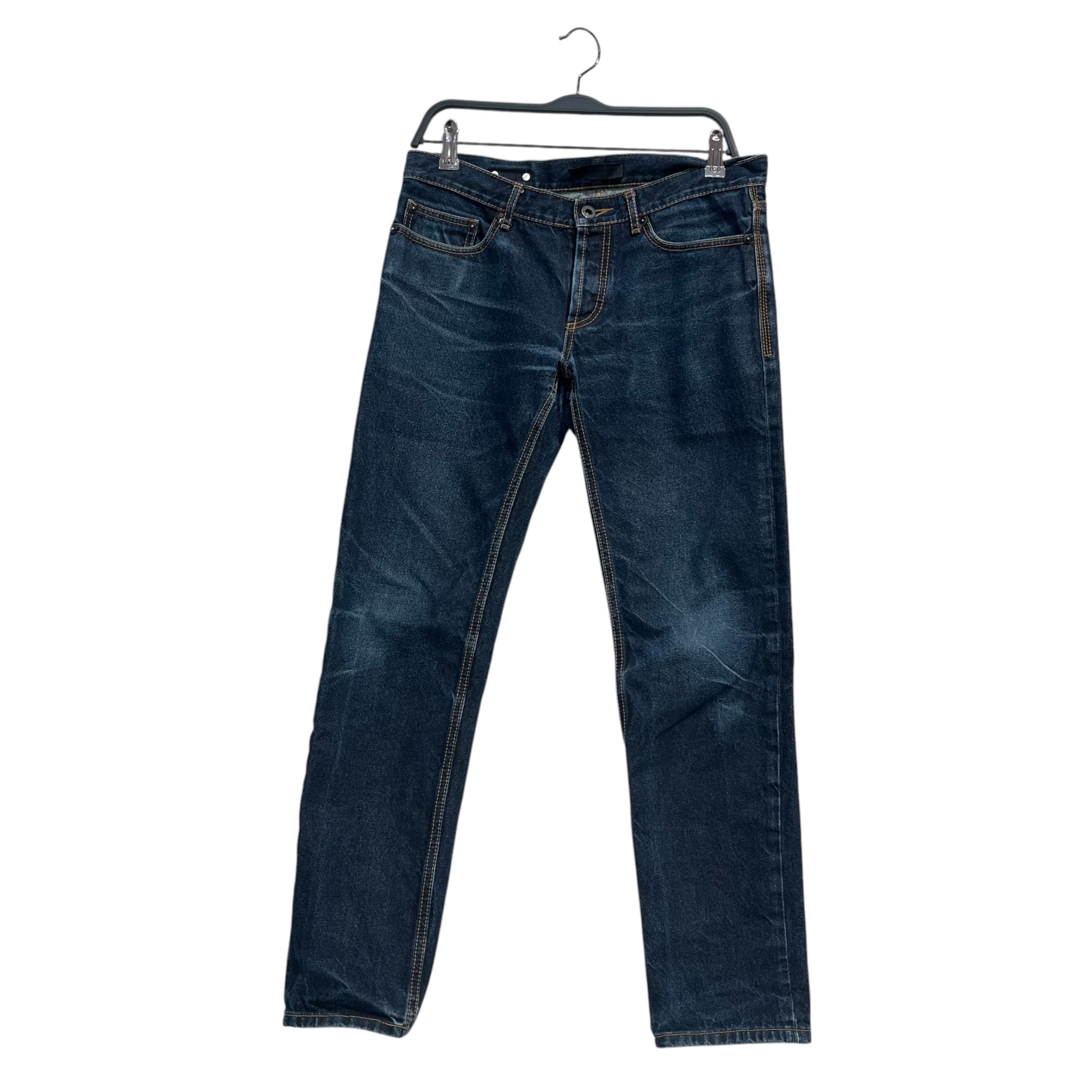 BURBERRY PRORSUM COLLECTION/Pants/32/Cotton/NVY/Button Fly/5 PKT RAW DENIM view 1