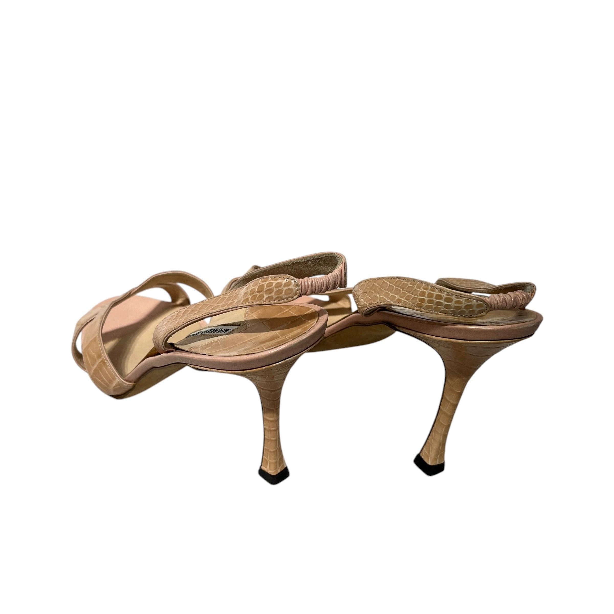 MANOLO BLAHNIK/Heels/EU 40/Leather/BEG/strap sandal view 2