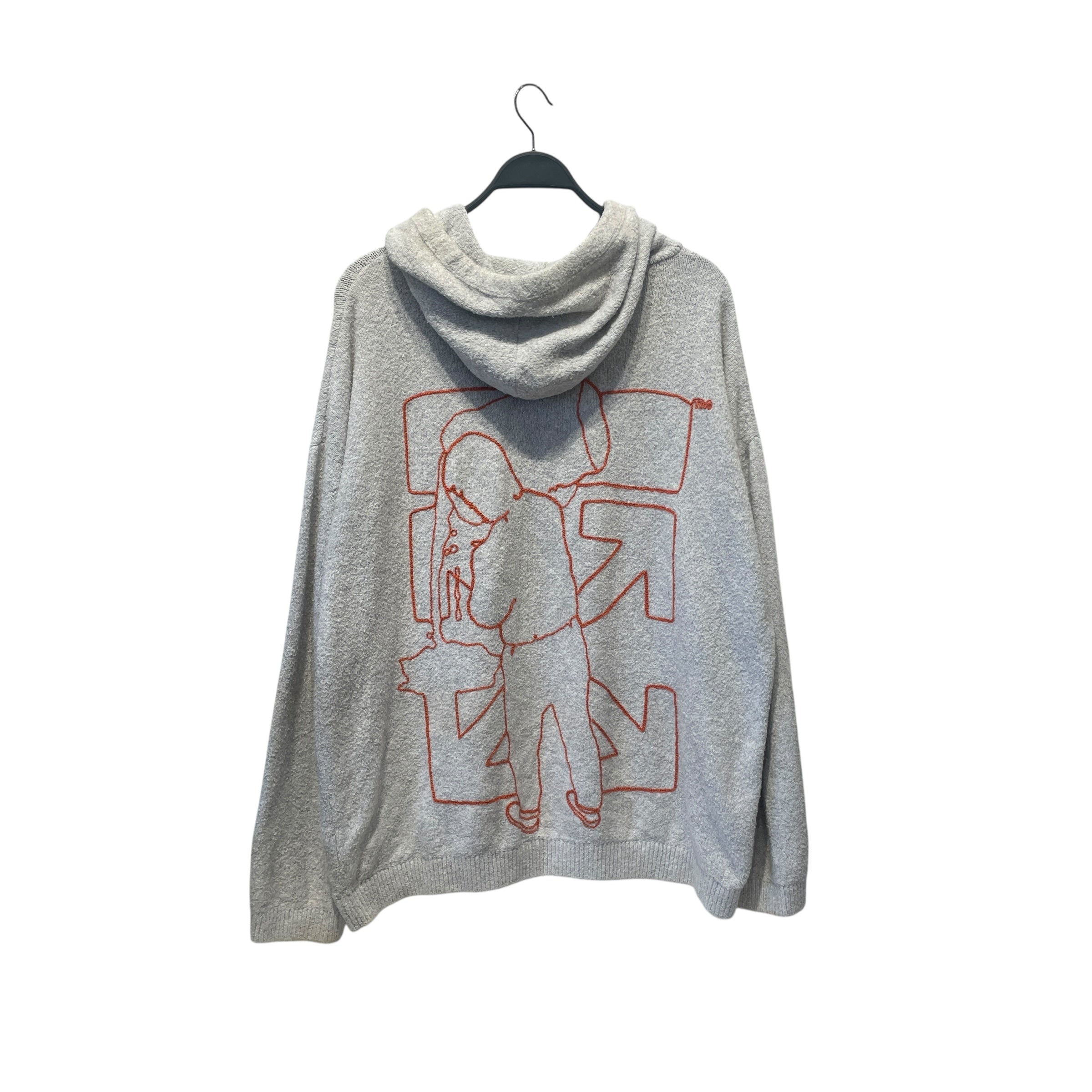 OFF-WHITE/Hoodie/XL/Wool/GRY/KNIT BARREL WORKER HOODIE view 2