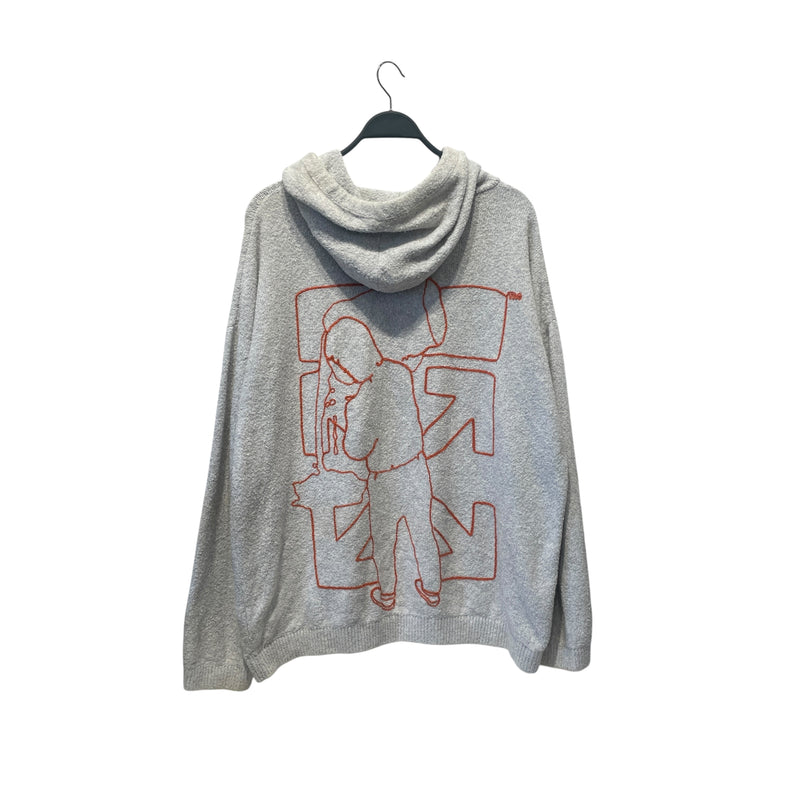 OFF-WHITE/Hoodie/XL/Wool/GRY/KNIT BARREL WORKER HOODIE