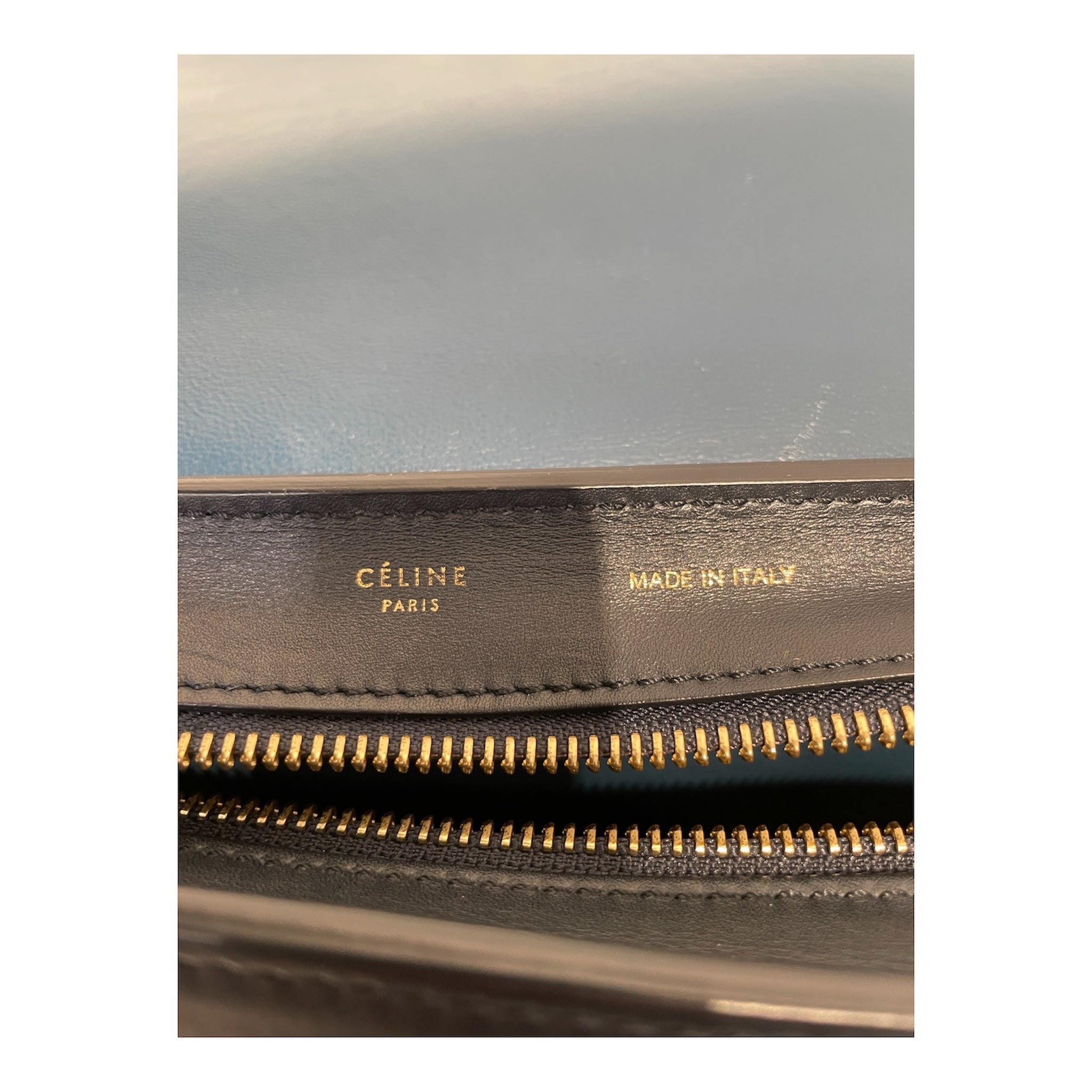 CELINE/Hand Bag/Leather/BLU/trapeze view 3