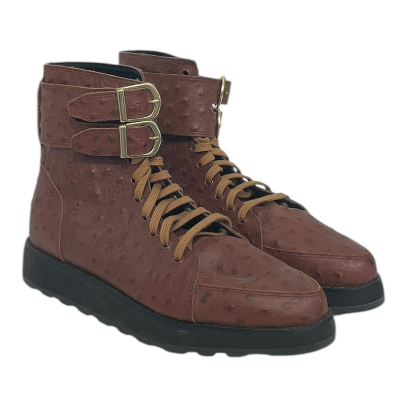 JEREMY SCOTT/adidas/Lace Up Boots/US 7.5/BRW/pointed toe buckle ankle