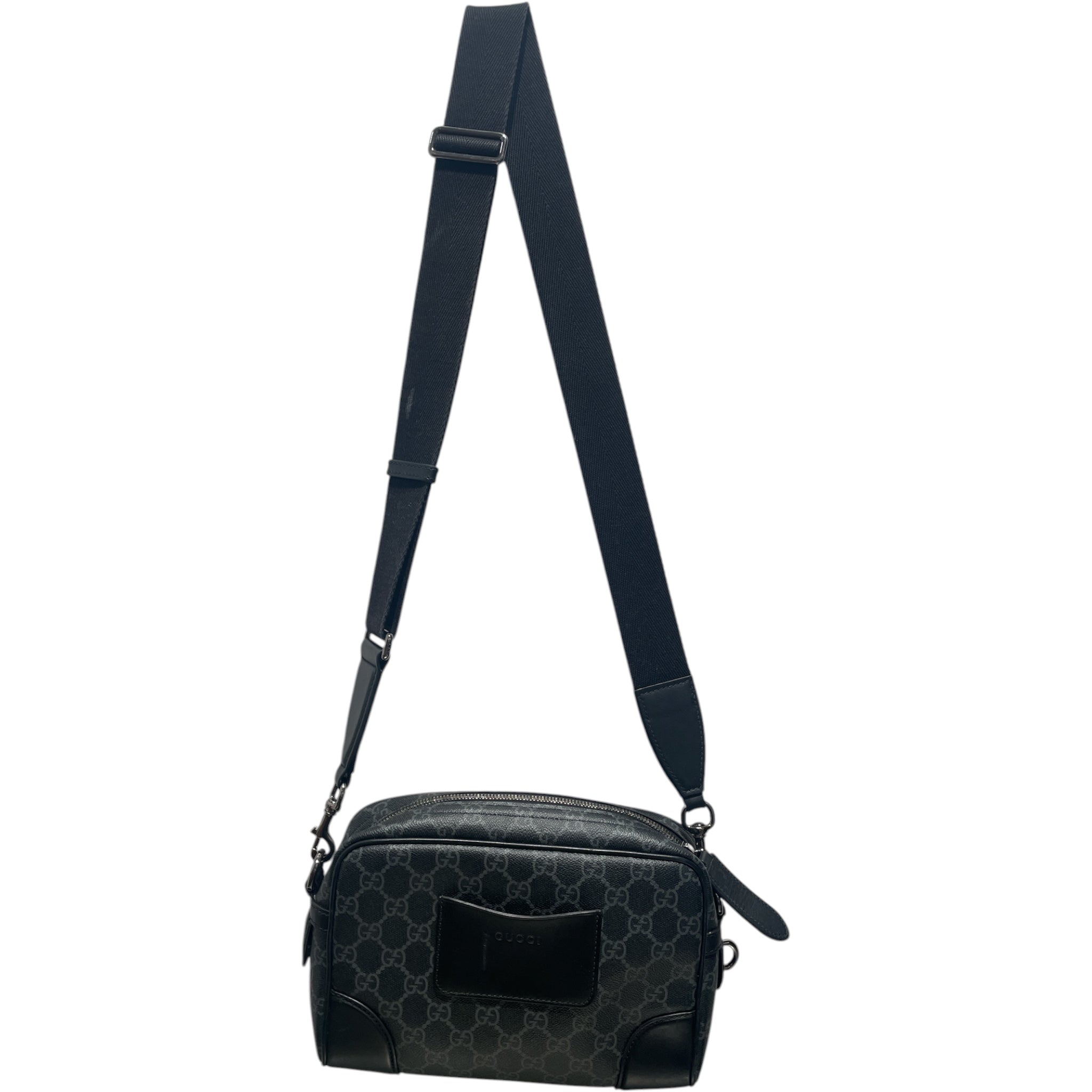 GUCCI/Cross Body Bag/Monogram/Leather/BLK/GG Emblem Small Crossbody Bag view 1