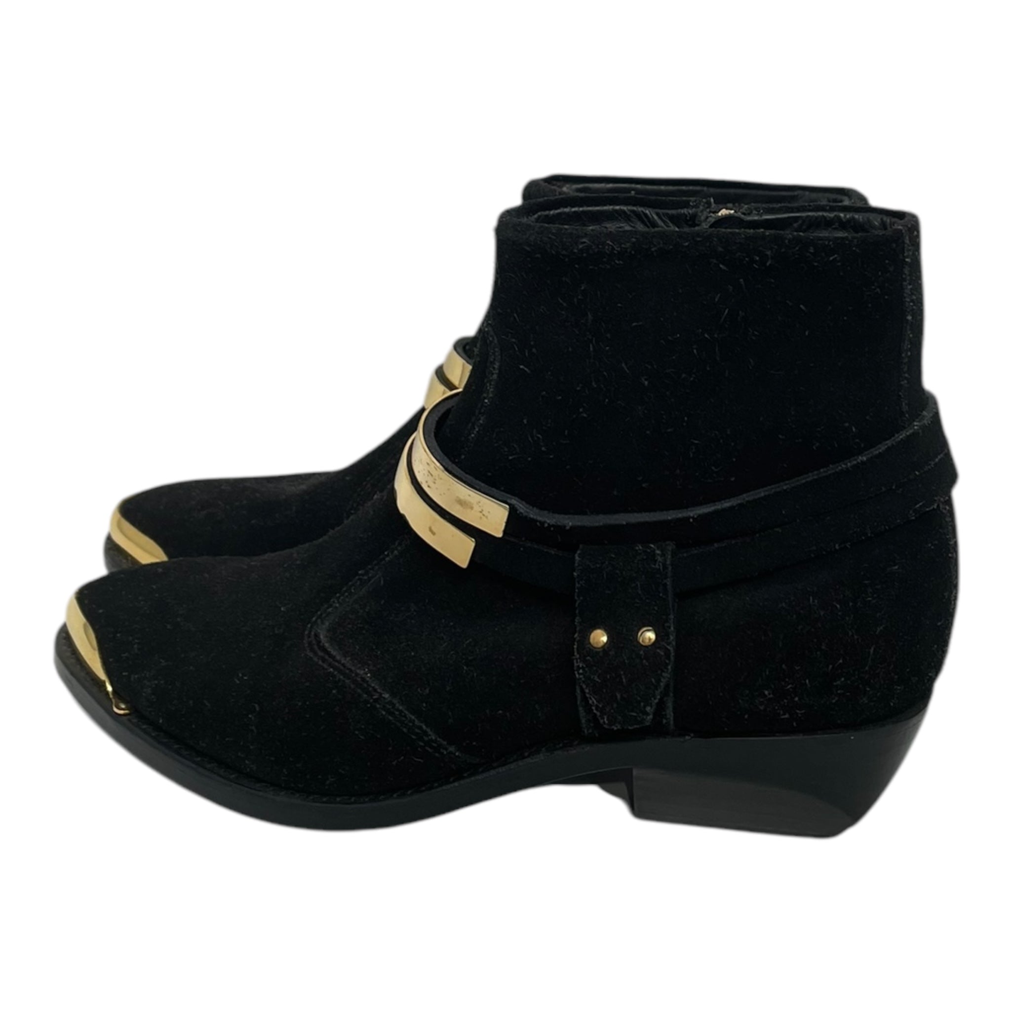 BALMAIN/Ankle Boots/US 6.5/Suede/BLK/ view 2