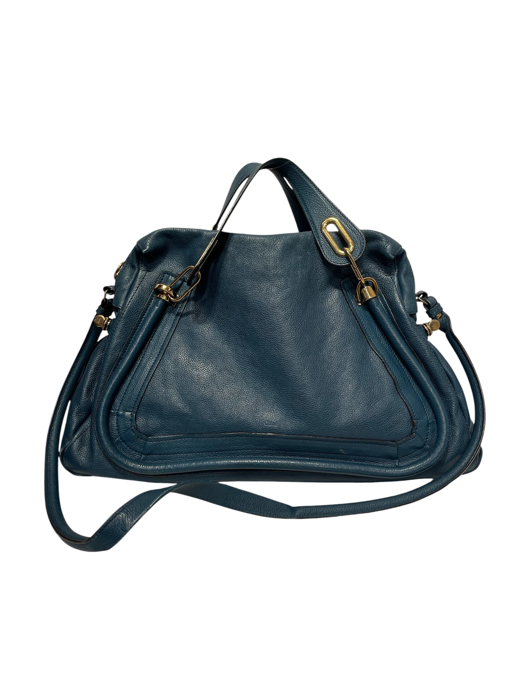 Chloe/Bag/Leather/BLU/Chloe blue paraty bag view 3